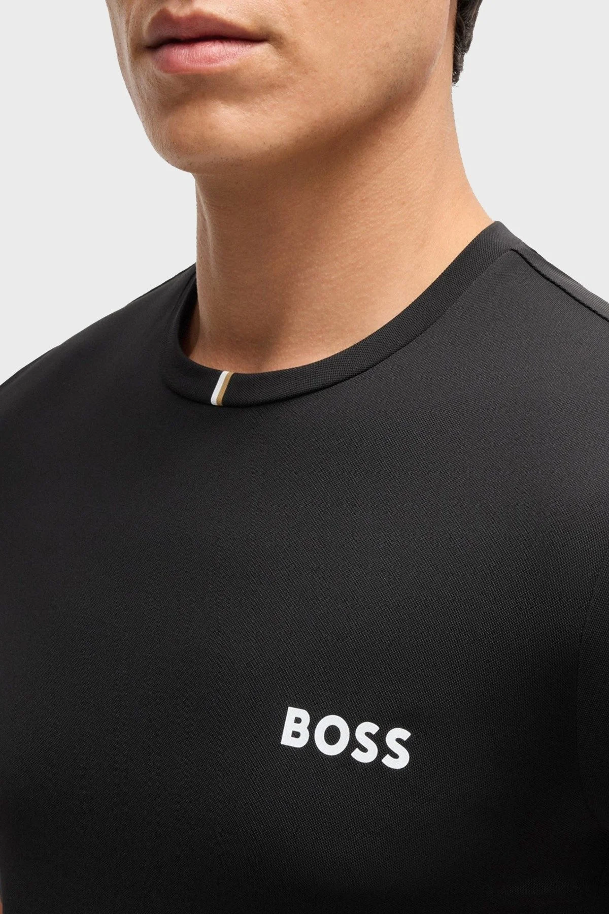 Boss Slim Fit Bisiklet Yaka Logolu Erkek T Shirt 50533794 001 SİYAH - 4