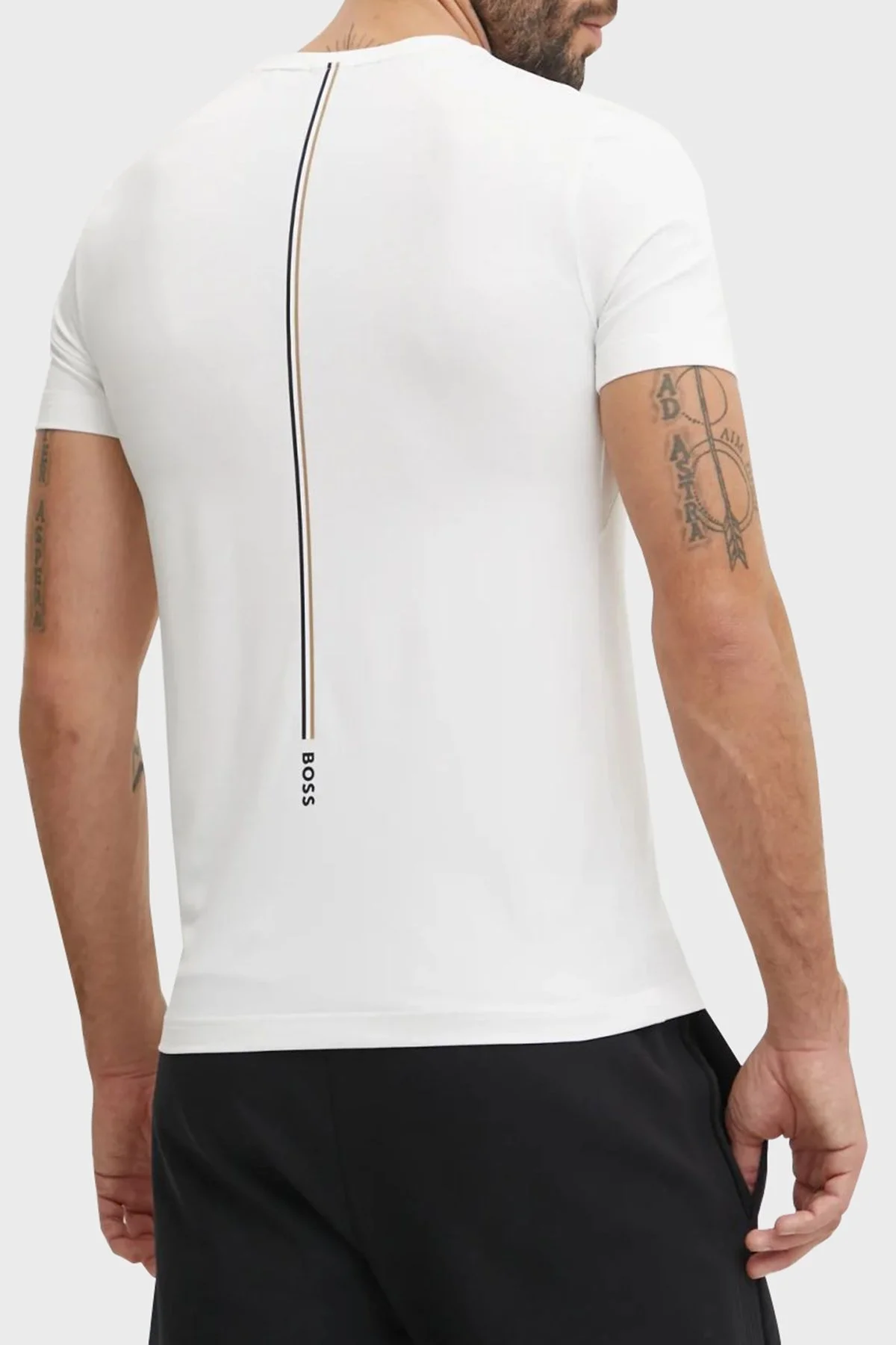 Boss Slim Fit Bisiklet Yaka Logolu Erkek T Shirt 50533794 100 BEYAZ - 3