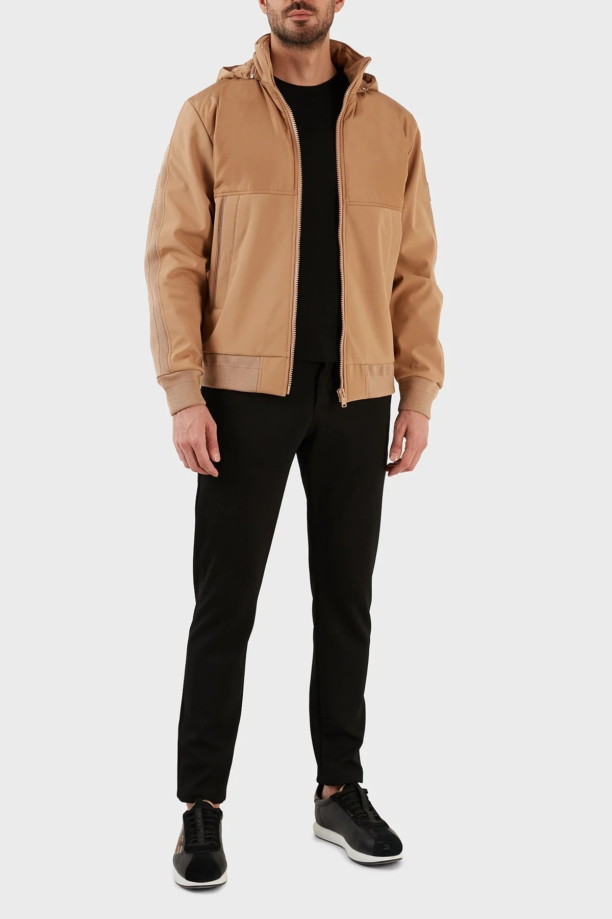 Boss Slim Fit Çıkarılabilir Kapüşonlu Spor Erkek Ceket 50483477 260 CAMEL - 3