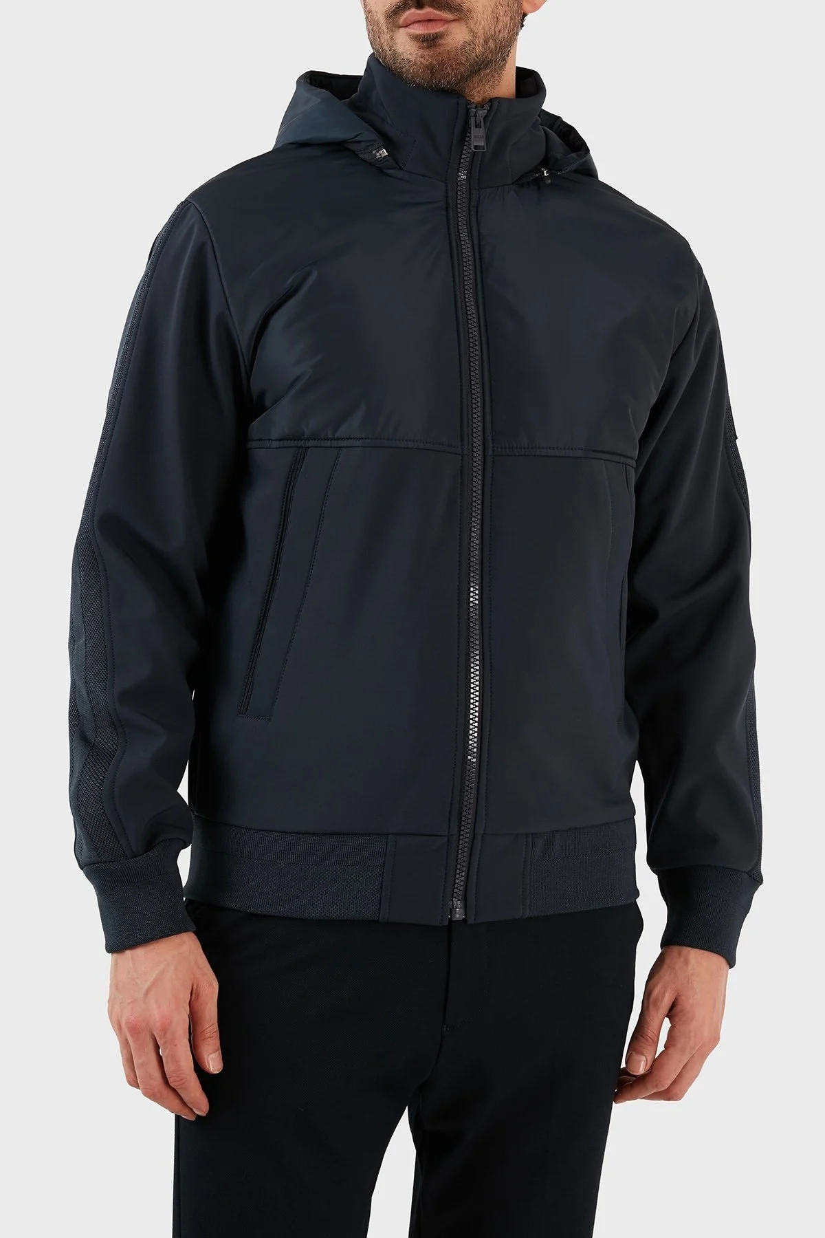 Boss Slim Fit Çıkarılabilir Kapüşonlu Spor Erkek Ceket 50483477 404 LACİVERT - 1