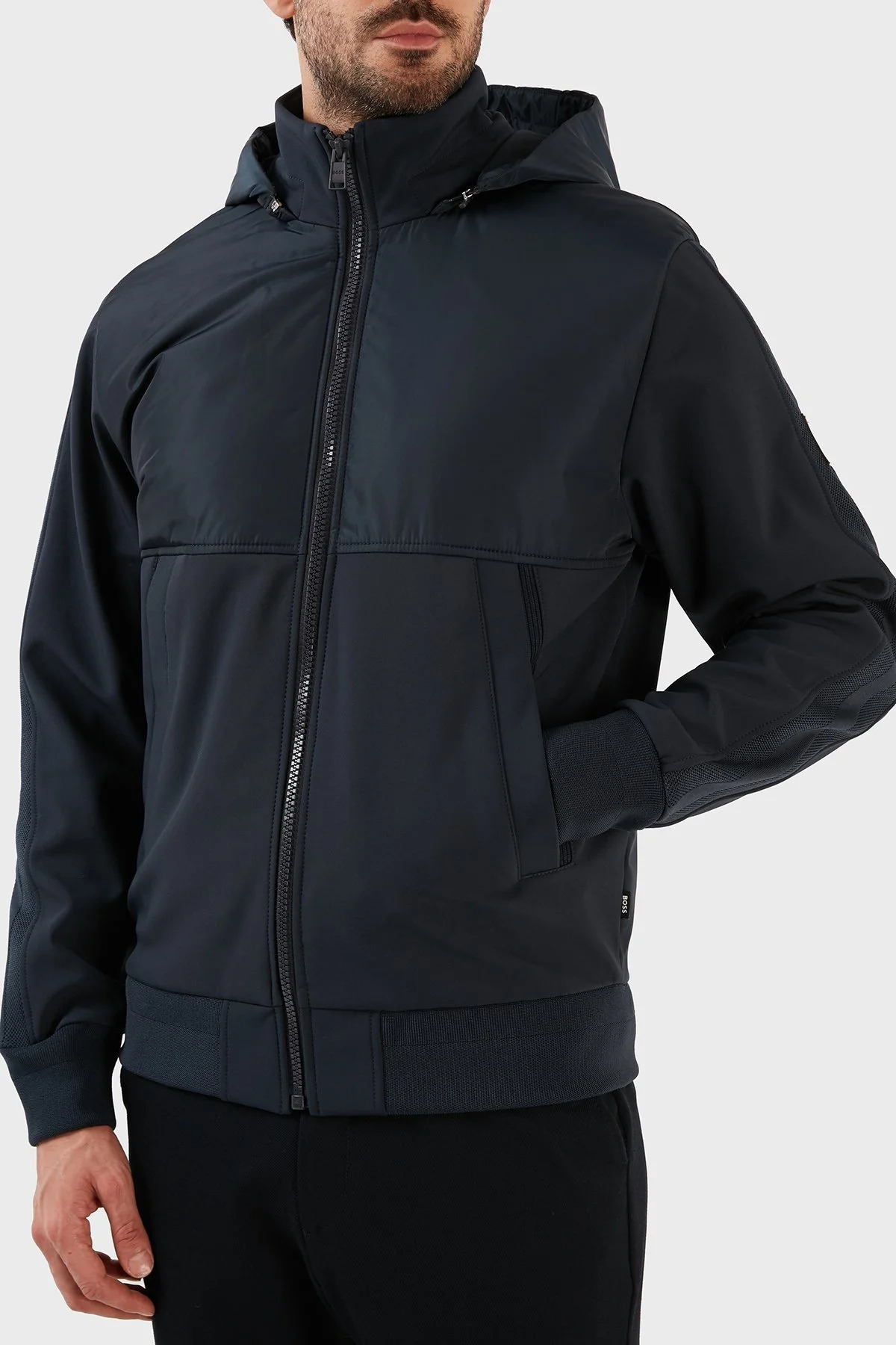 Boss Slim Fit Çıkarılabilir Kapüşonlu Spor Erkek Ceket 50483477 404 LACİVERT - 2
