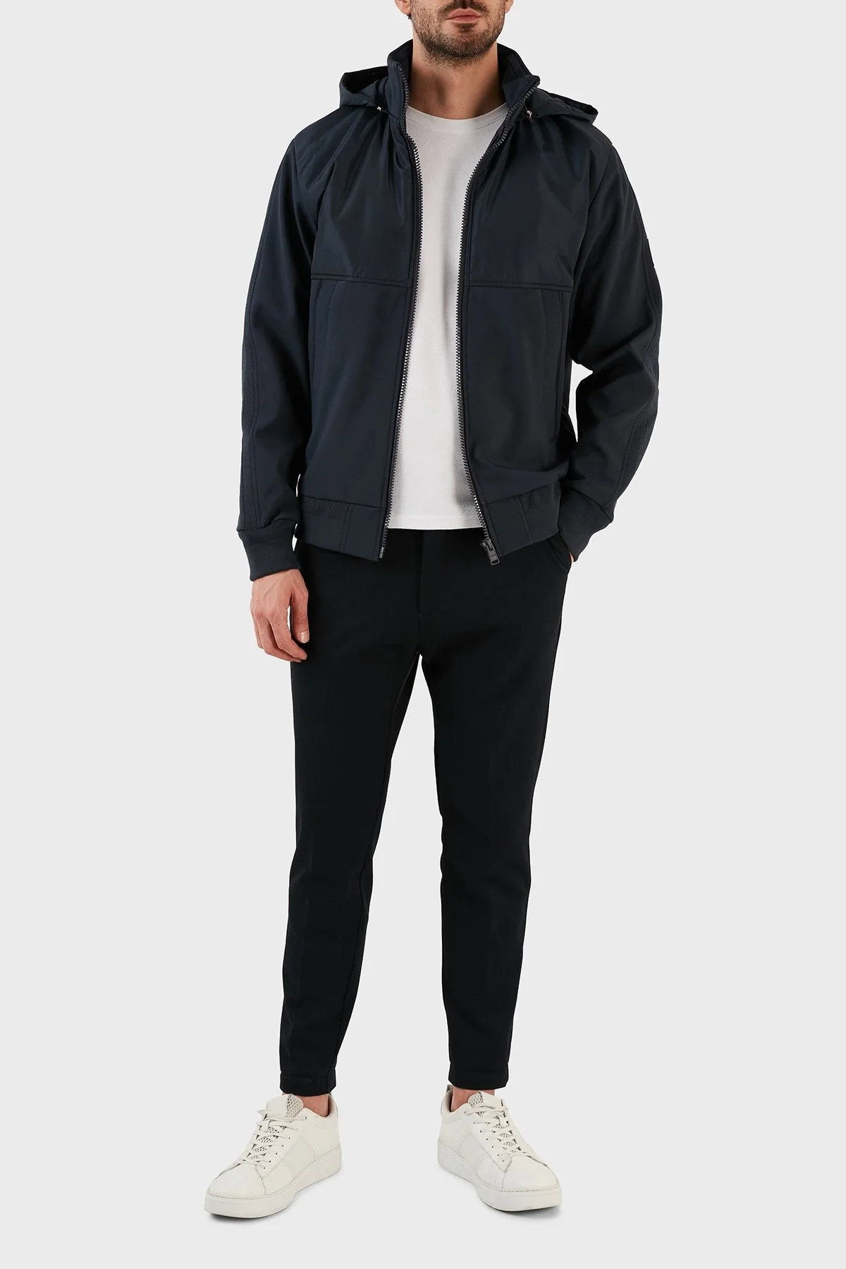 Boss Slim Fit Çıkarılabilir Kapüşonlu Spor Erkek Ceket 50483477 404 LACİVERT - 3