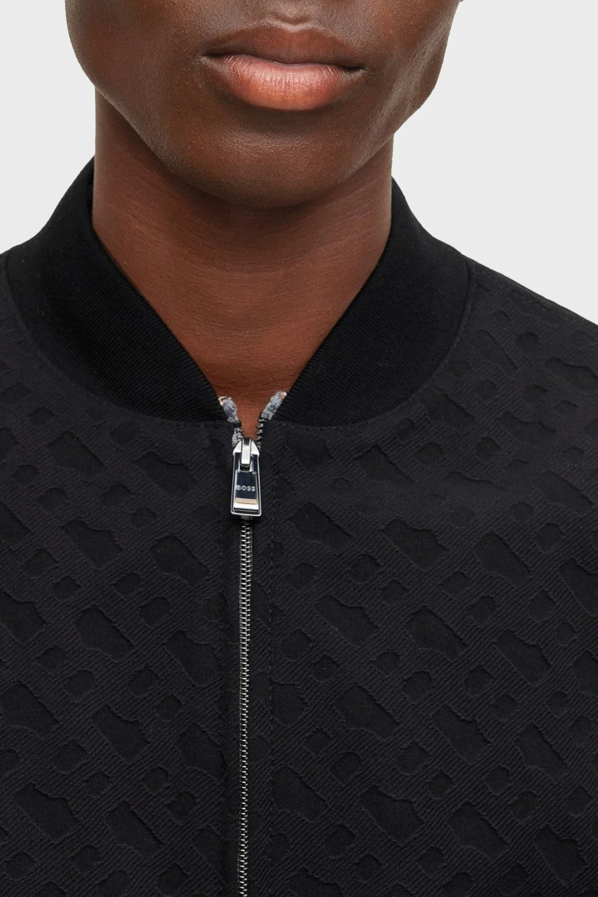 Boss Slim Fit Fermuarlı Spor Bomber Erkek Ceket 50497294 001 SİYAH - 3