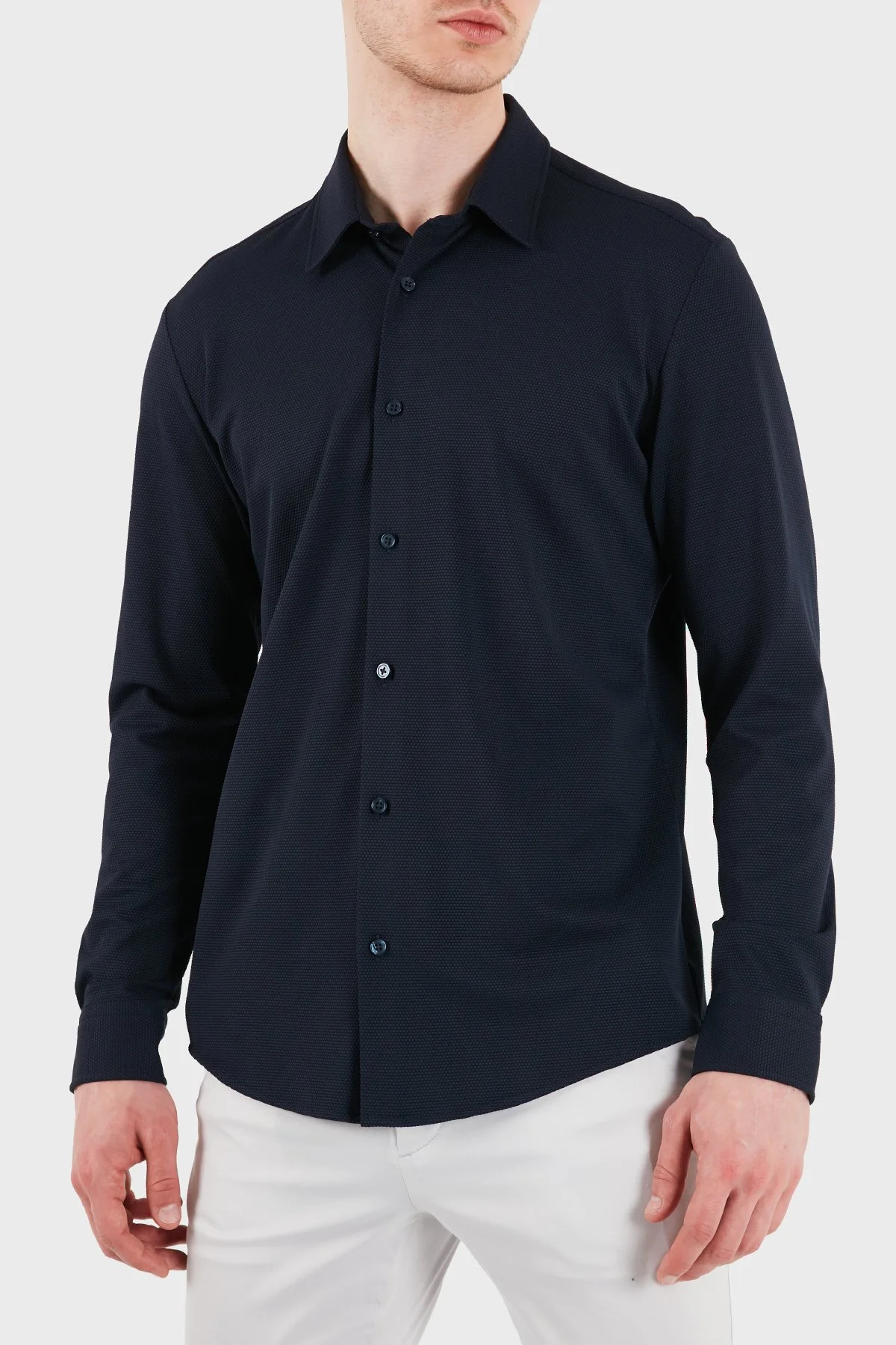 Boss Slim Fit Klasik Yaka Uzun Kollu Erkek Gömlek 50556948 404 LACİVERT - 1