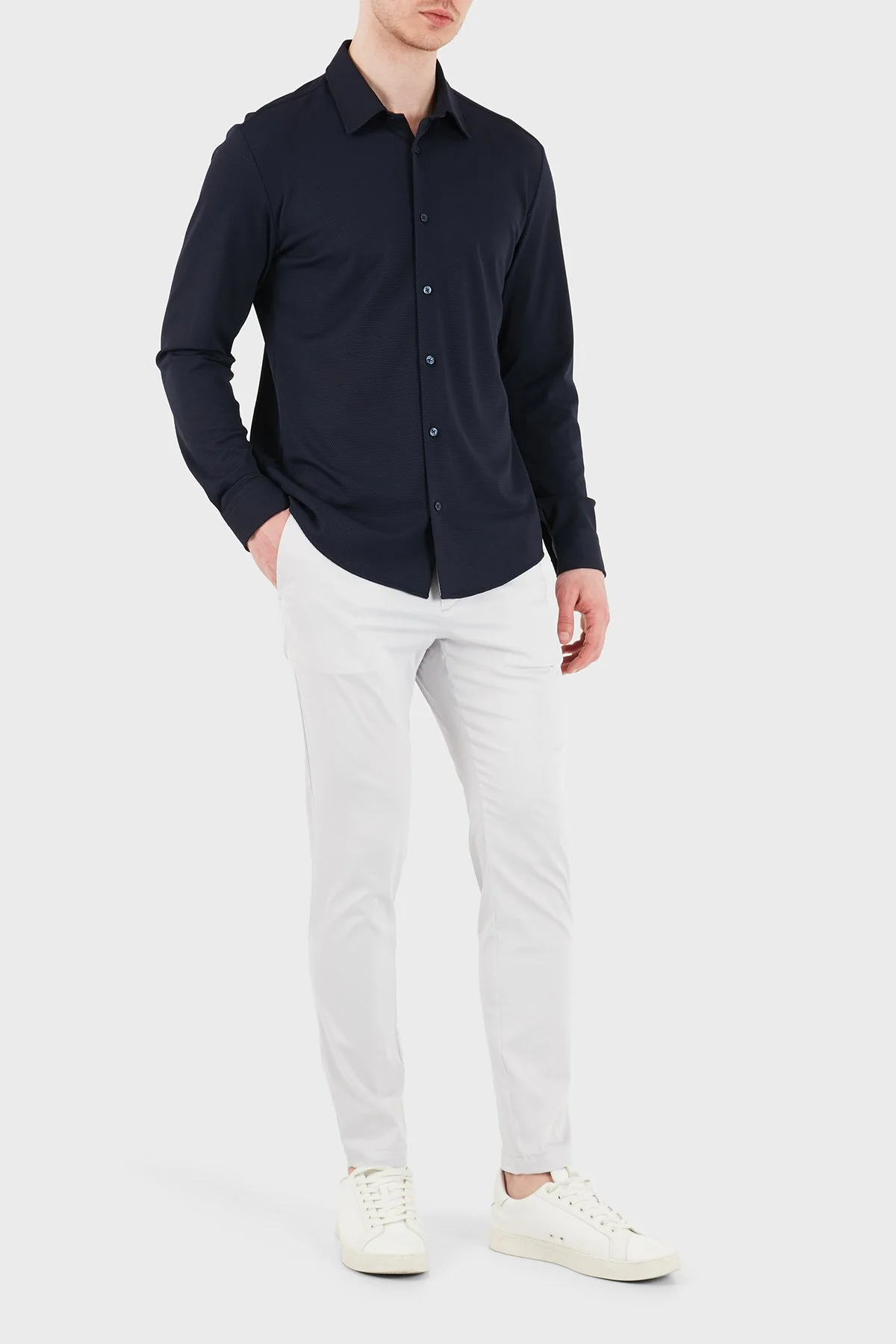 Boss Slim Fit Klasik Yaka Uzun Kollu Erkek Gömlek 50556948 404 LACİVERT - 2