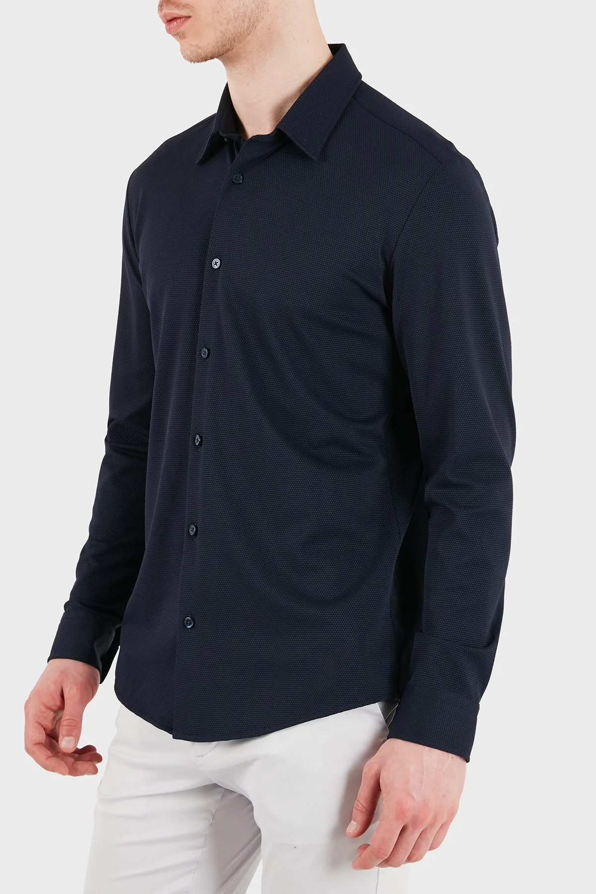 Boss Slim Fit Klasik Yaka Uzun Kollu Erkek Gömlek 50556948 404 LACİVERT - 5