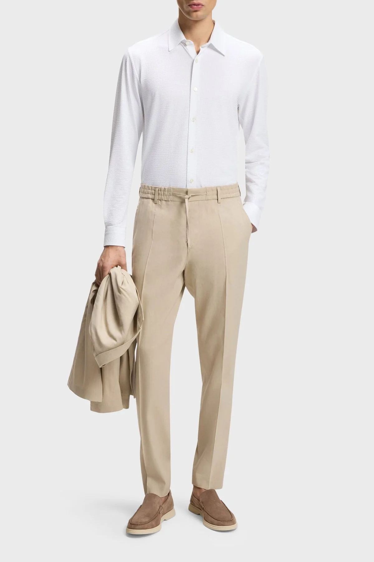 Boss Slim Fit Klasik Yaka Uzun Kollu Erkek Gömlek 50560706 100 BEYAZ - 2