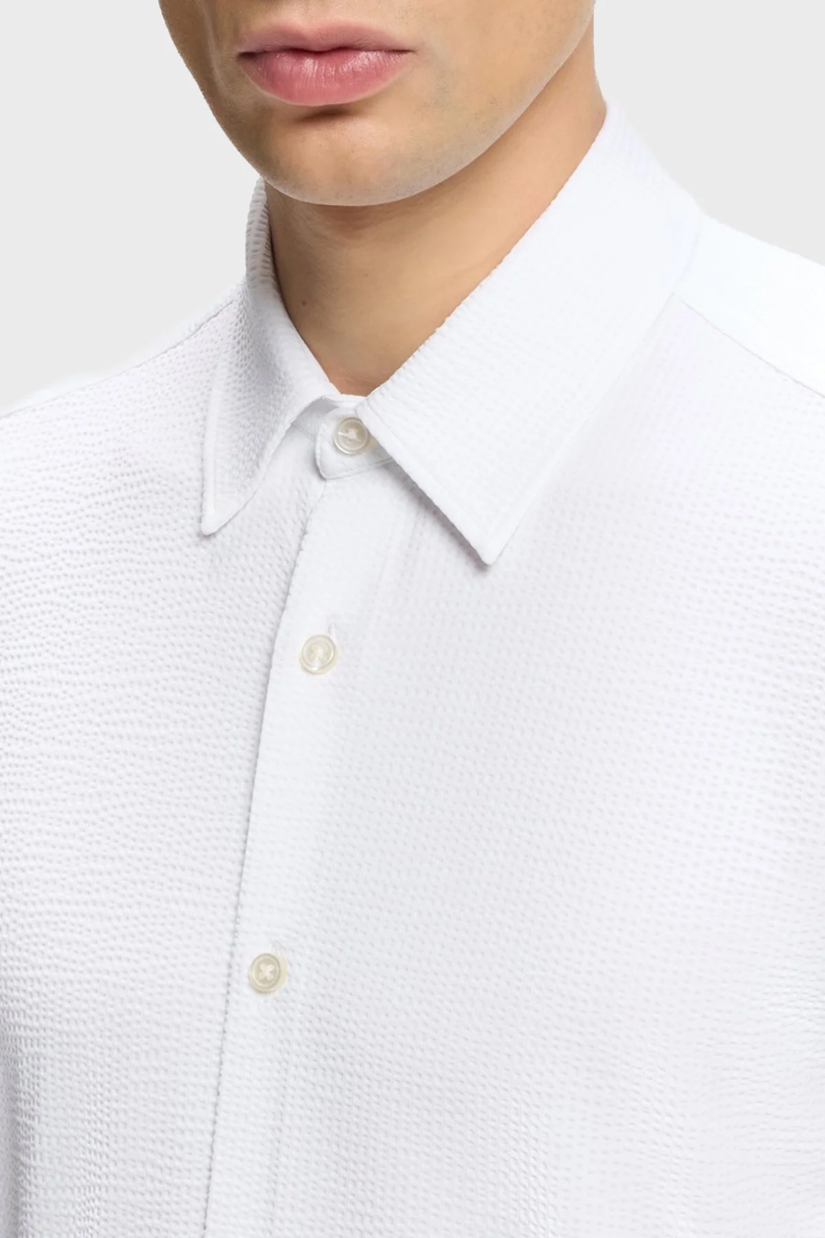 Boss Slim Fit Klasik Yaka Uzun Kollu Erkek Gömlek 50560706 100 BEYAZ - 4