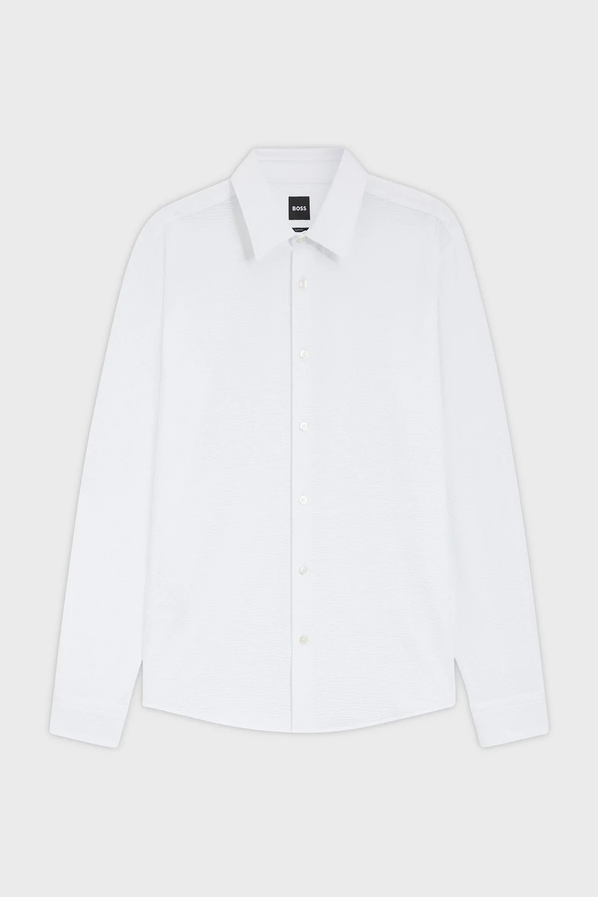 Boss Slim Fit Klasik Yaka Uzun Kollu Erkek Gömlek 50560706 100 BEYAZ - 6