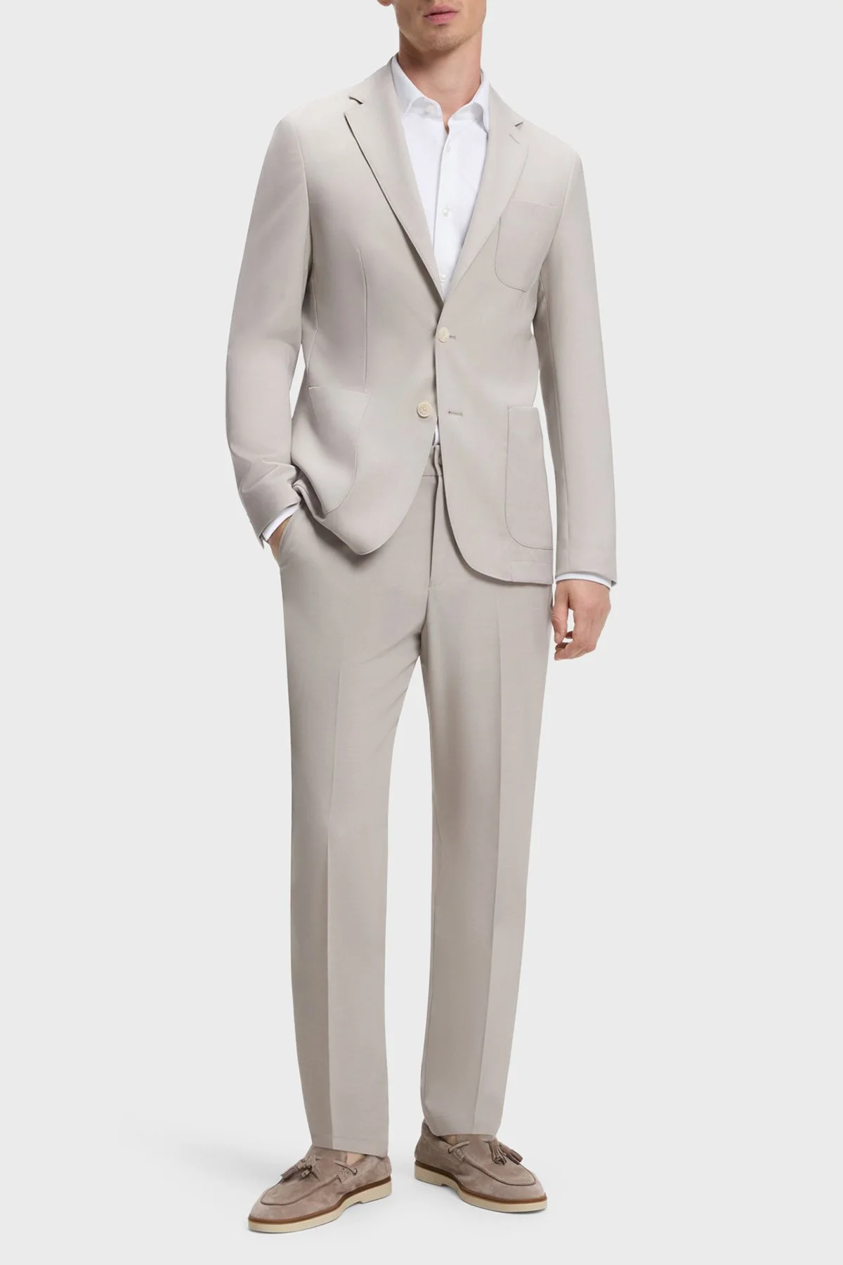Boss Slim Fit Klasik Yaka Uzun Kollu Erkek Gömlek 50567206 100 Beyaz - 2