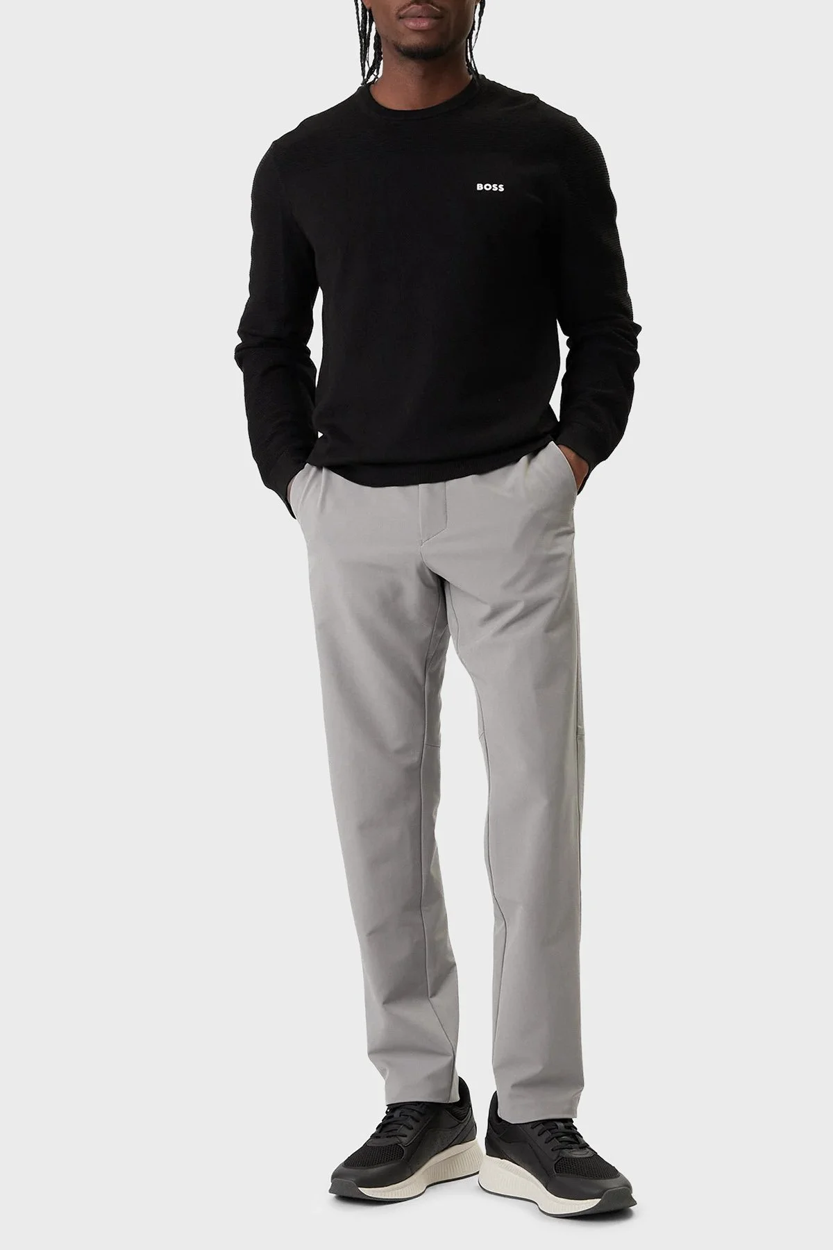 Boss Slim Fit Logo Detaylı Normal Bel Erkek Pantolon 50534303 063 GRİ - 2