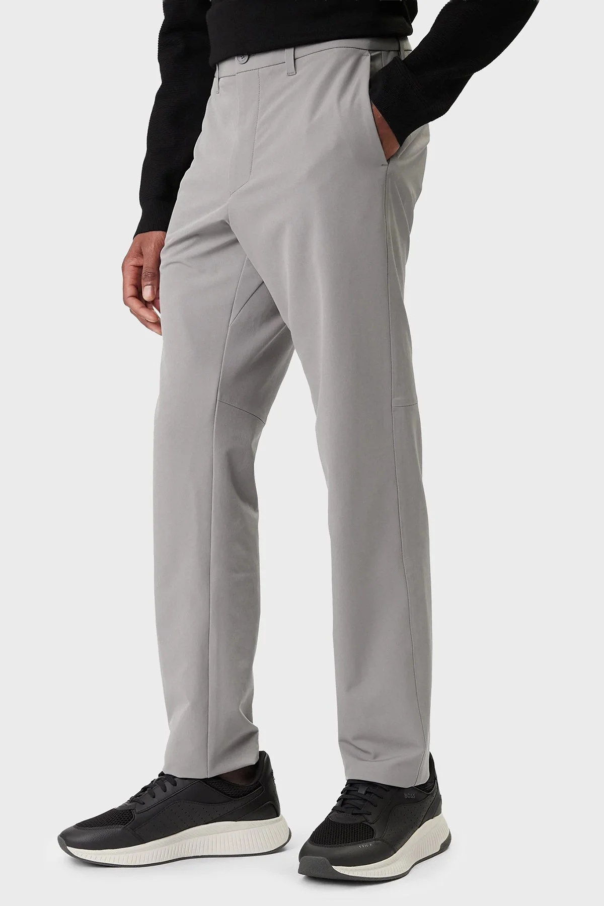 Boss Slim Fit Logo Detaylı Normal Bel Erkek Pantolon 50534303 063 GRİ - 1
