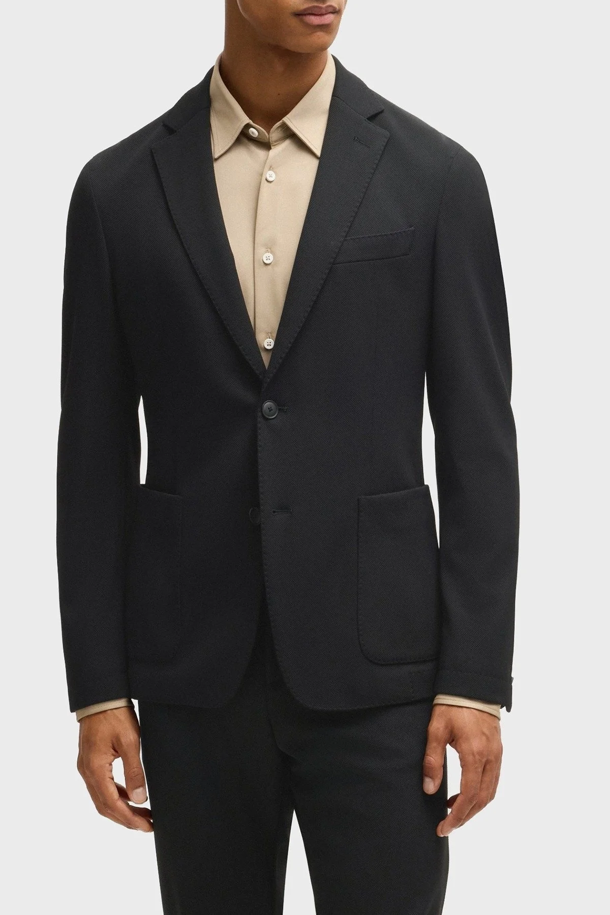 Boss Slim Fit Mono Yaka Klasik Erkek Ceket 50535083 001 SİYAH - 1