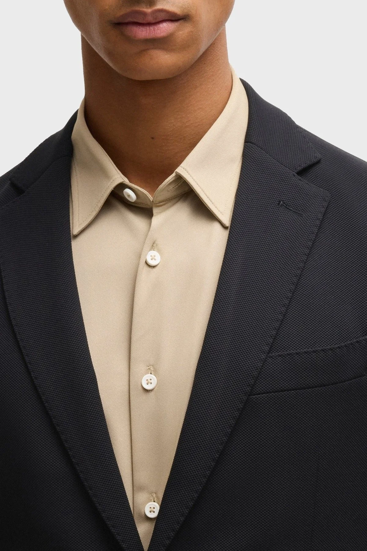 Boss Slim Fit Mono Yaka Klasik Erkek Ceket 50535083 001 SİYAH - 5