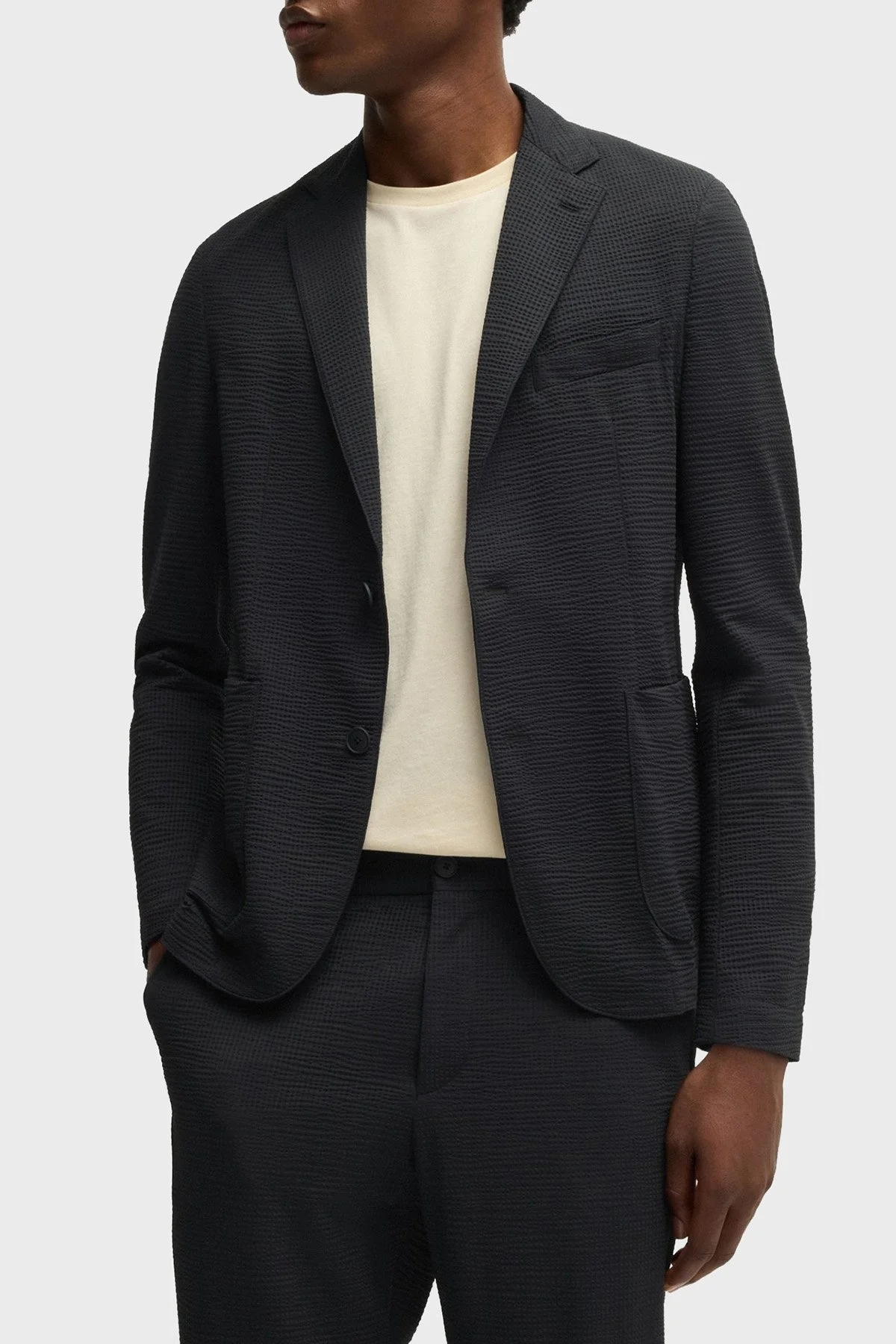 Boss Slim Fit Mono Yaka Klasik Erkek Ceket 50540703 001 SİYAH - 1