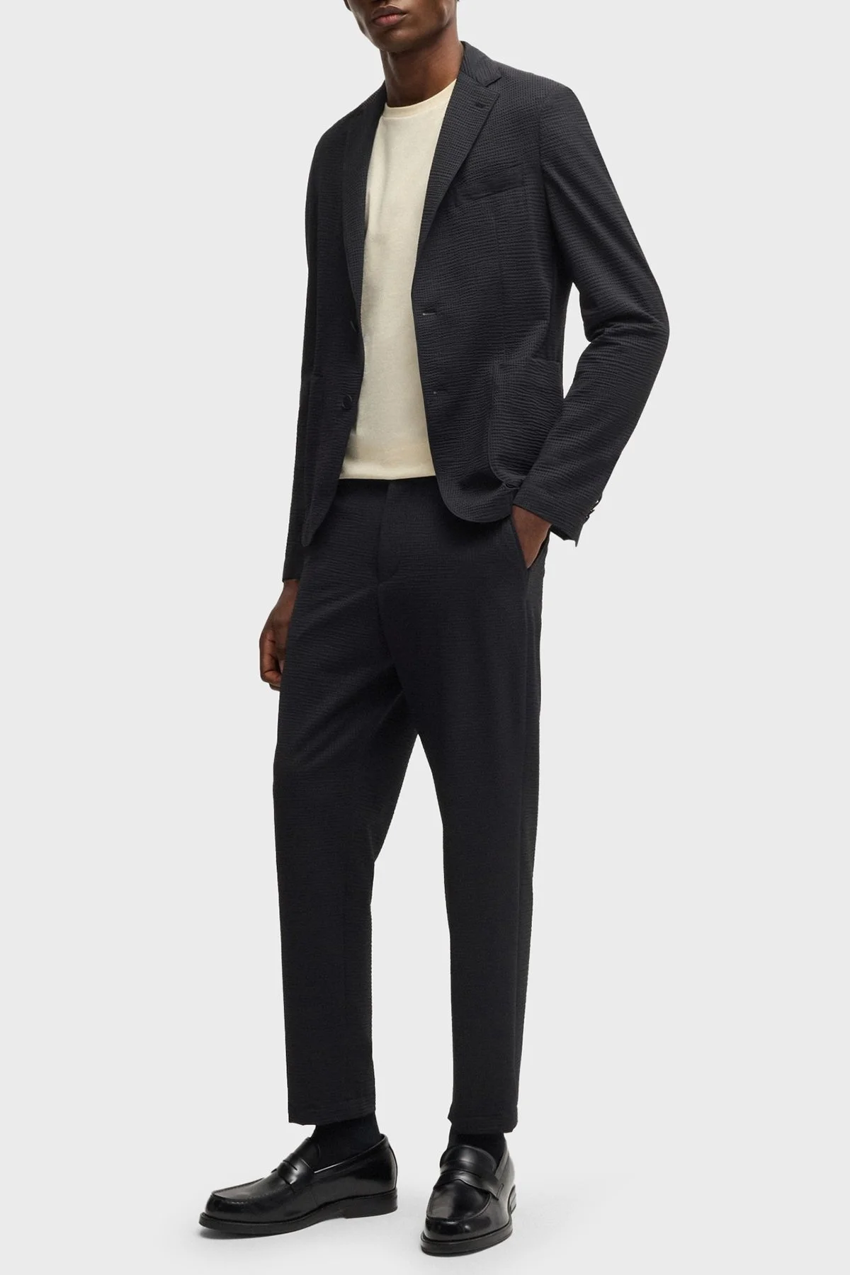 Boss Slim Fit Mono Yaka Klasik Erkek Ceket 50540703 001 SİYAH - 2