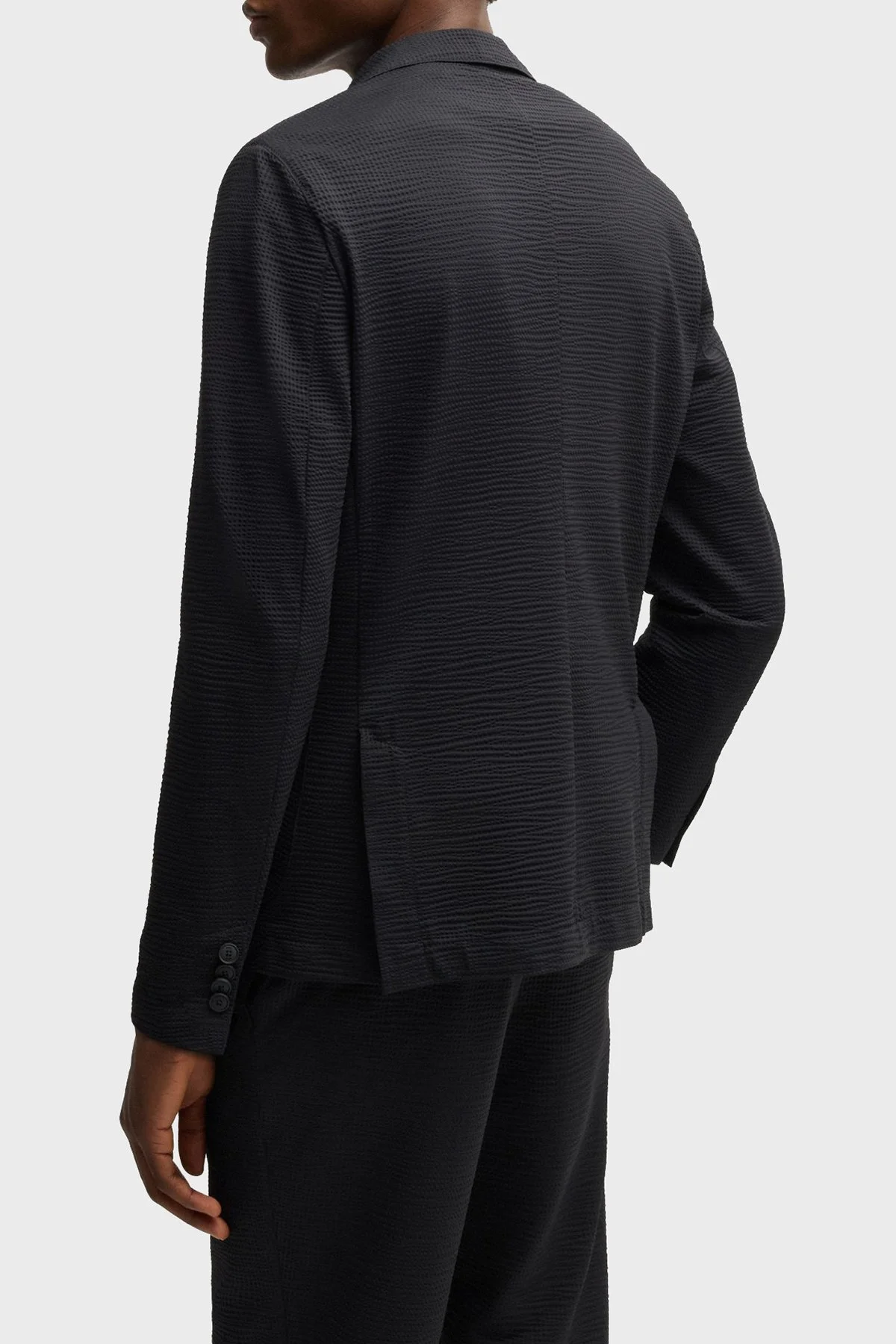 Boss Slim Fit Mono Yaka Klasik Erkek Ceket 50540703 001 SİYAH - 3