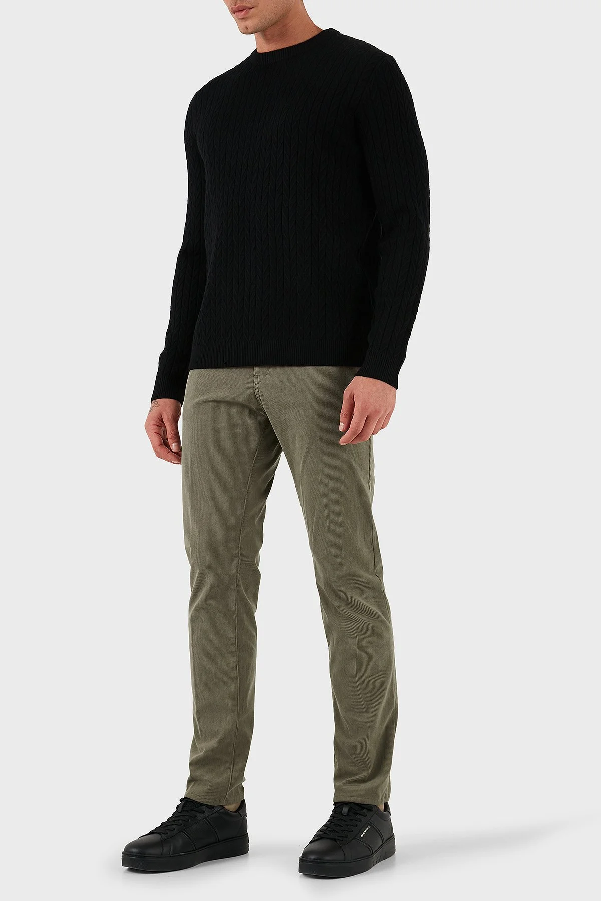 Boss Slim Fit Normal Bel Dar Paça Erkek Kadife Pantolon 50549468 245 HAKİ - 2