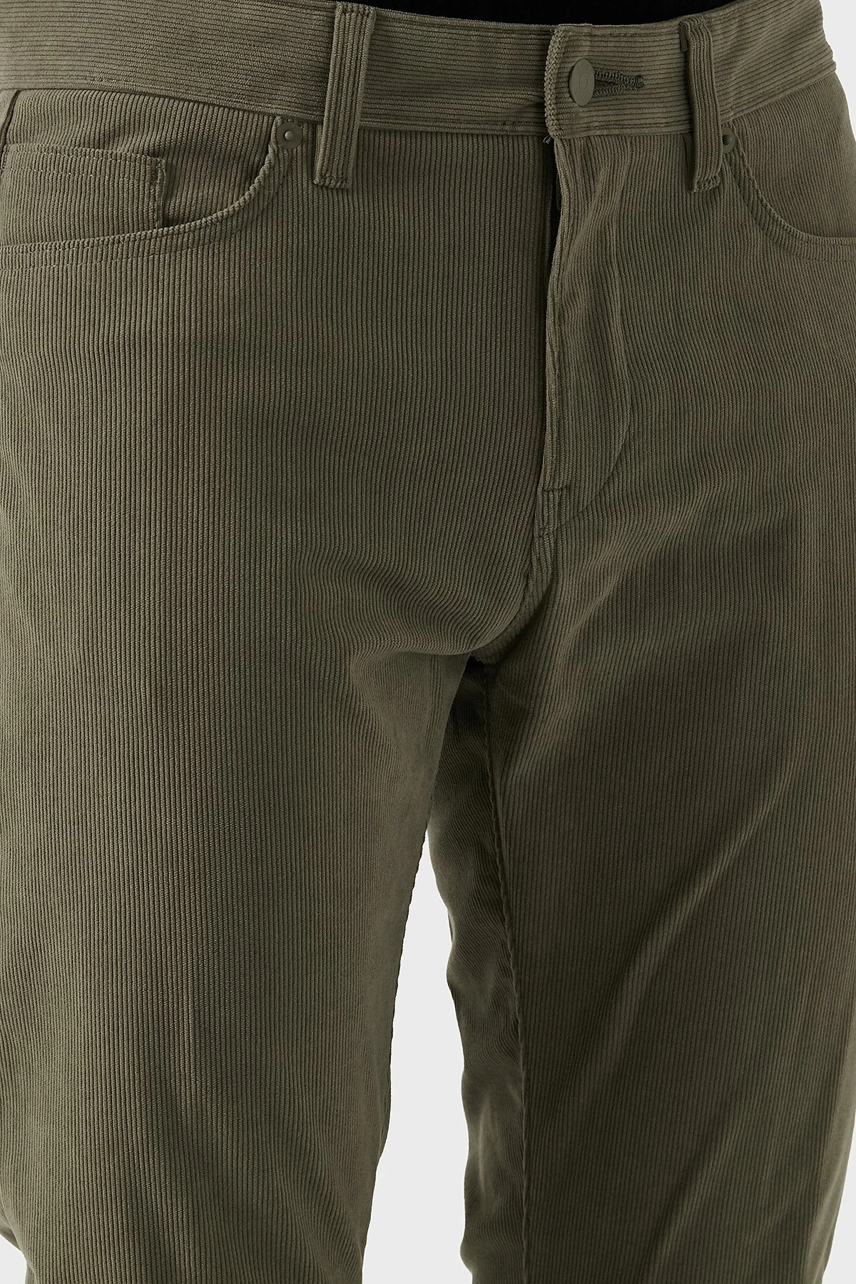 Boss Slim Fit Normal Bel Dar Paça Erkek Kadife Pantolon 50549468 245 HAKİ - 4