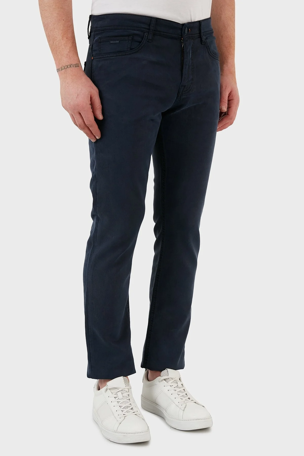 Boss Slim Fit Normal Bel Dar Paça Erkek Pamuklu Pantolon 50463410 404 LACİVERT - 4