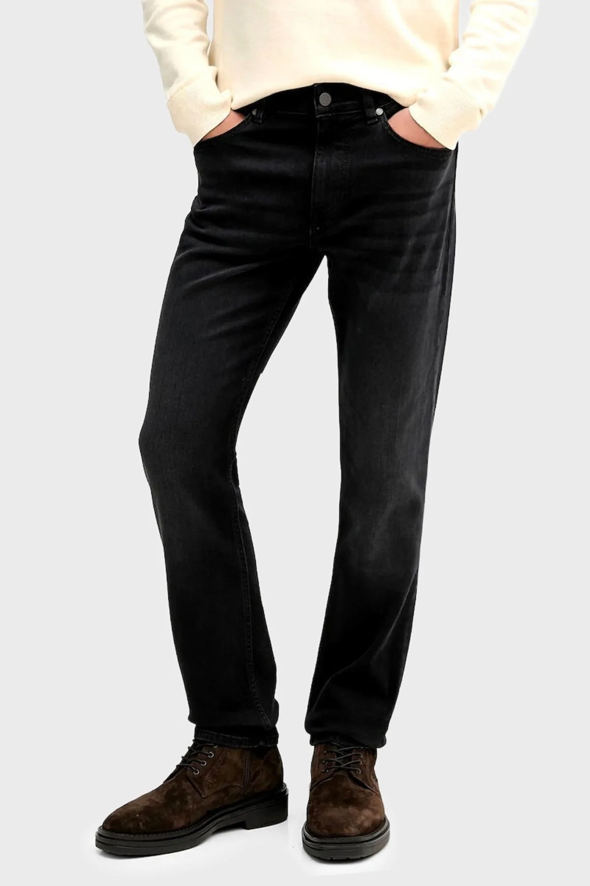 Boss Slim Fit Normal Bel Dar Paça Jeans Erkek Kot Pantolon 50546919 002 SİYAH - 2