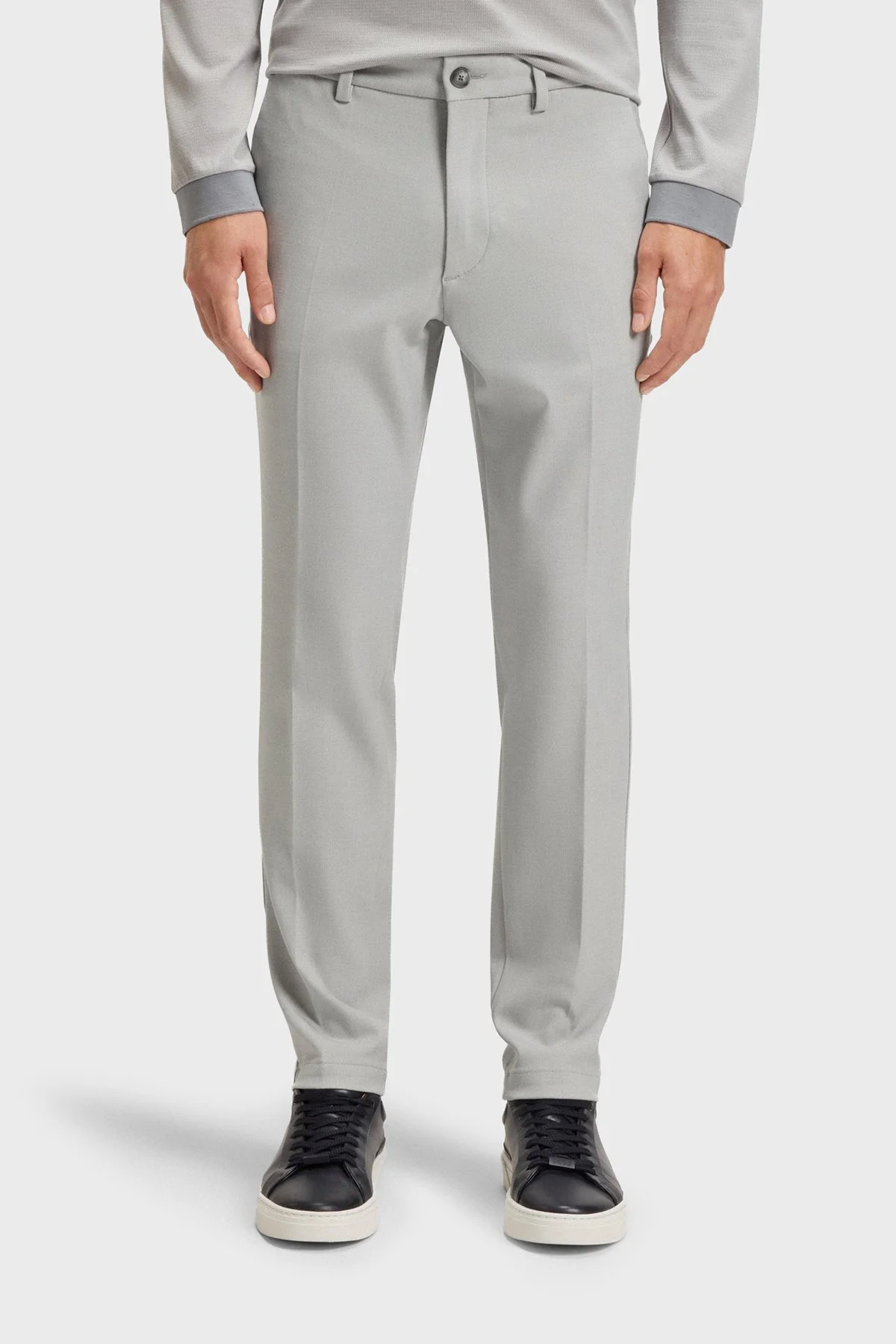 Boss Slim Fit Normal Bel Daralan Paça Kumaş Erkek Pantolon 50549473 047 AÇIK GRİ - 1