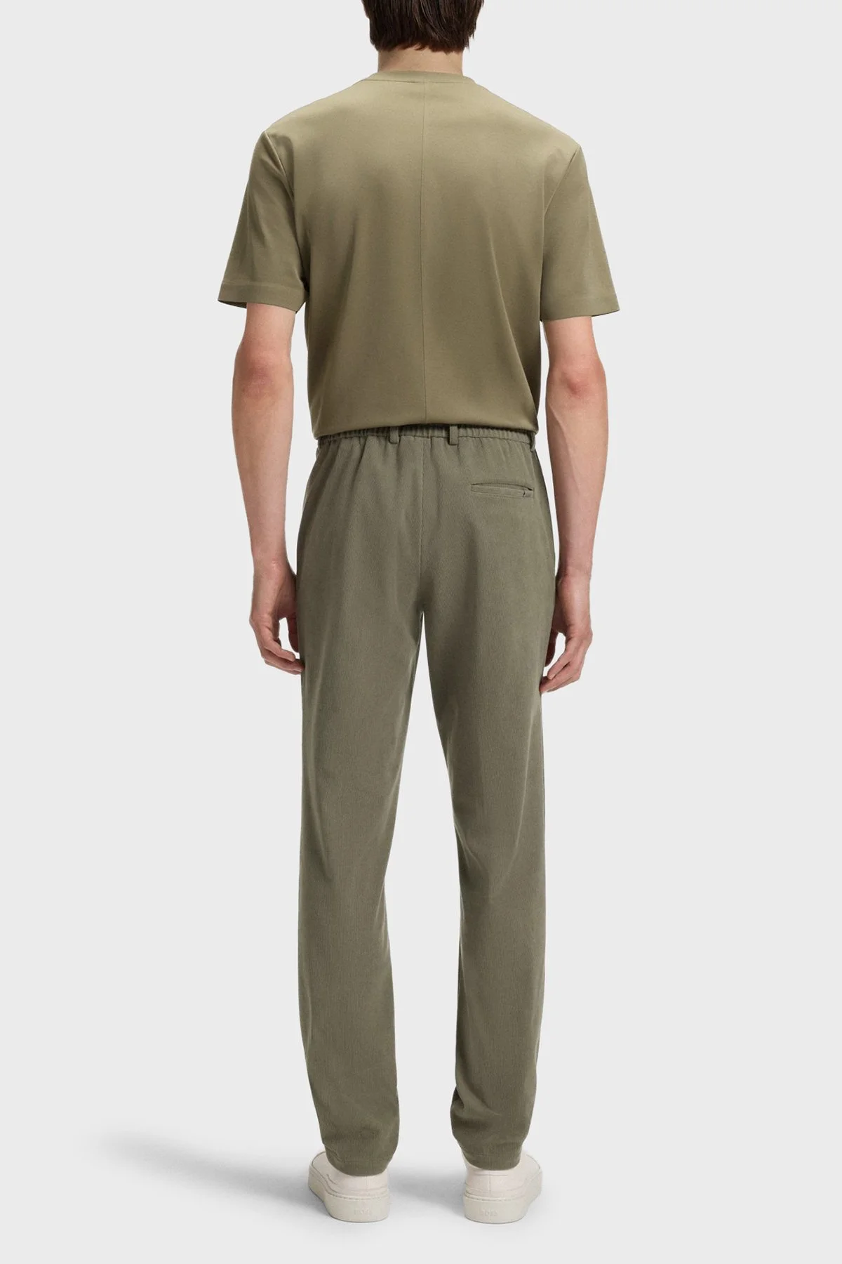 Boss Slim Fit Normal Bel Düz Paça Kadife Erkek Pantolon 50551683 245 HAKİ - 3