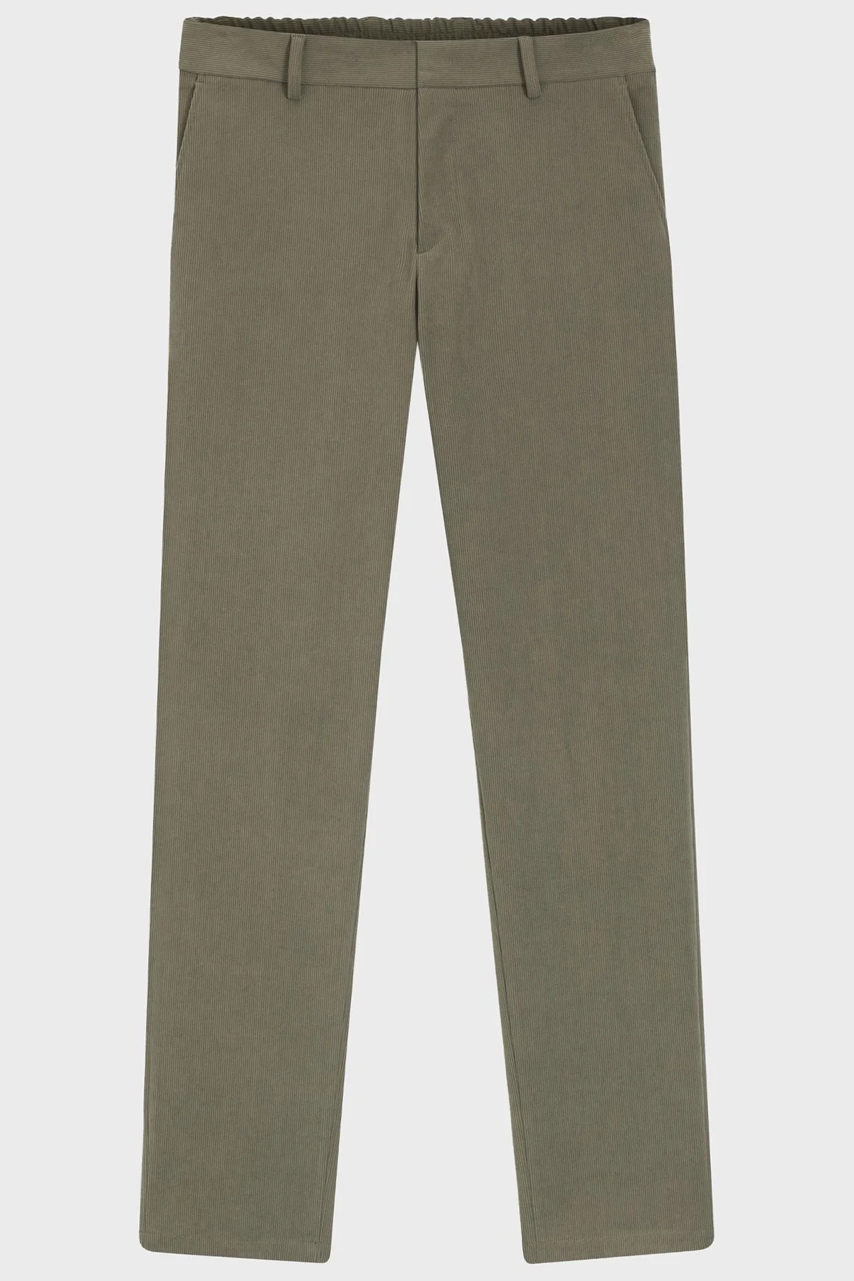 Boss Slim Fit Normal Bel Düz Paça Kadife Erkek Pantolon 50551683 245 HAKİ - 5