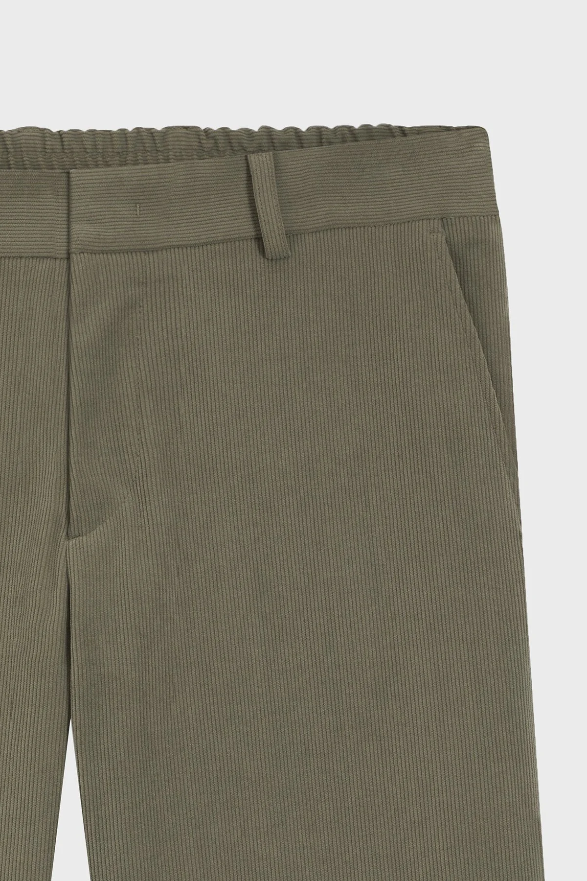 Boss Slim Fit Normal Bel Düz Paça Kadife Erkek Pantolon 50551683 245 HAKİ - 6