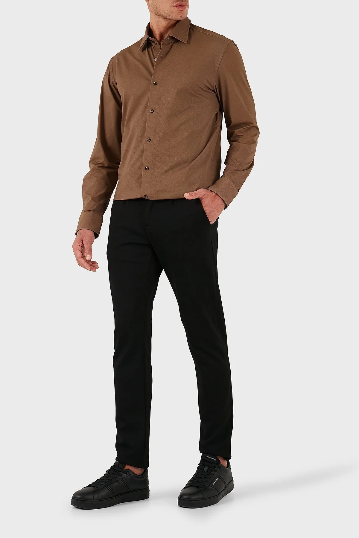 Boss Slim Fit Streç Uzun Kollu Erkek Gömlek 50545428 217 KAHVE - 2