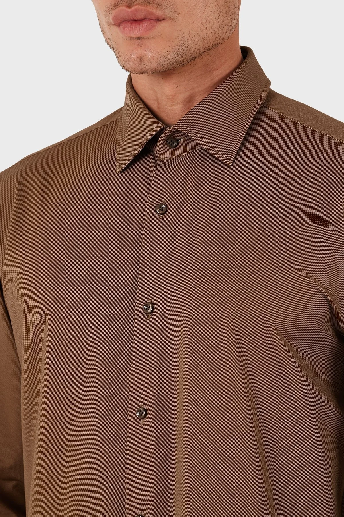 Boss Slim Fit Streç Uzun Kollu Erkek Gömlek 50545428 217 KAHVE - 6