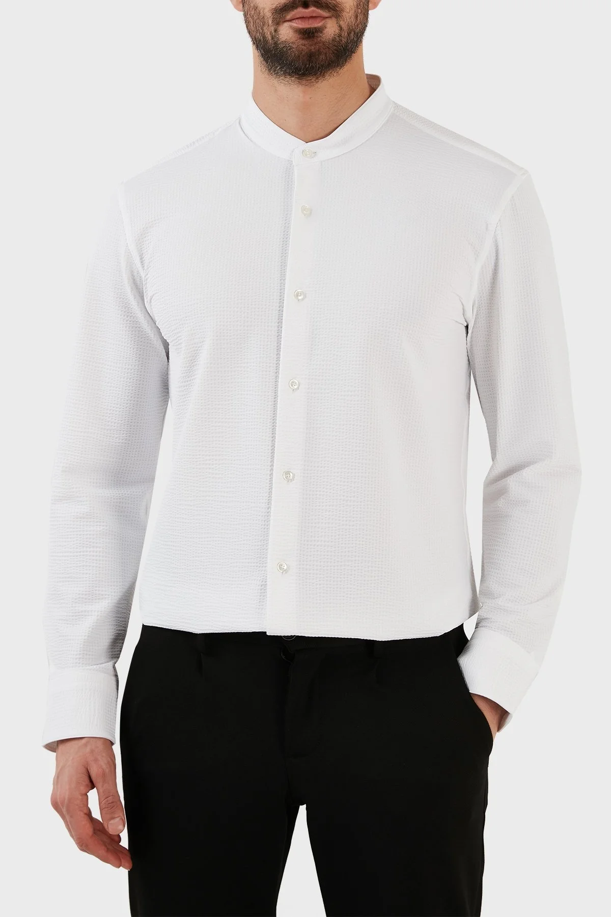 Boss Slim Fit Uzun Kollu Streç Erkek Gömlek 50491730 100 BEYAZ - 2