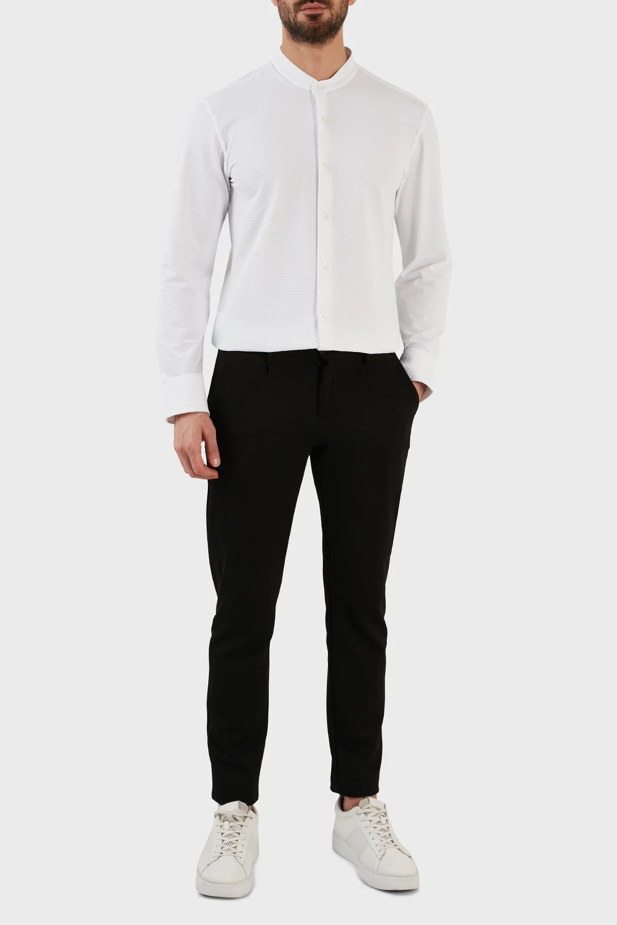 Boss Slim Fit Uzun Kollu Streç Erkek Gömlek 50491730 100 BEYAZ - 4