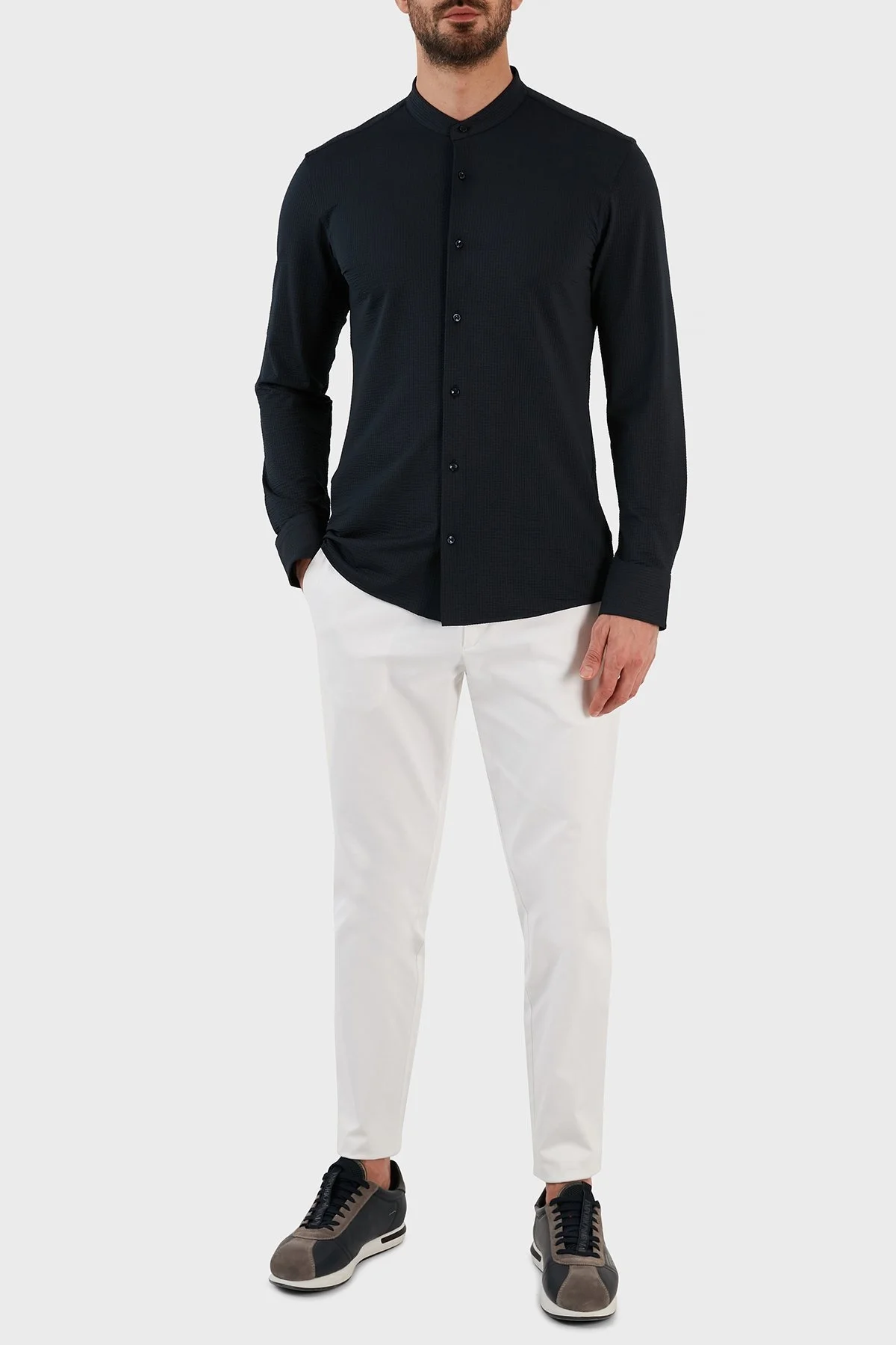 Boss Slim Fit Uzun Kollu Streç Erkek Gömlek 50491730 404 LACİVERT - 3