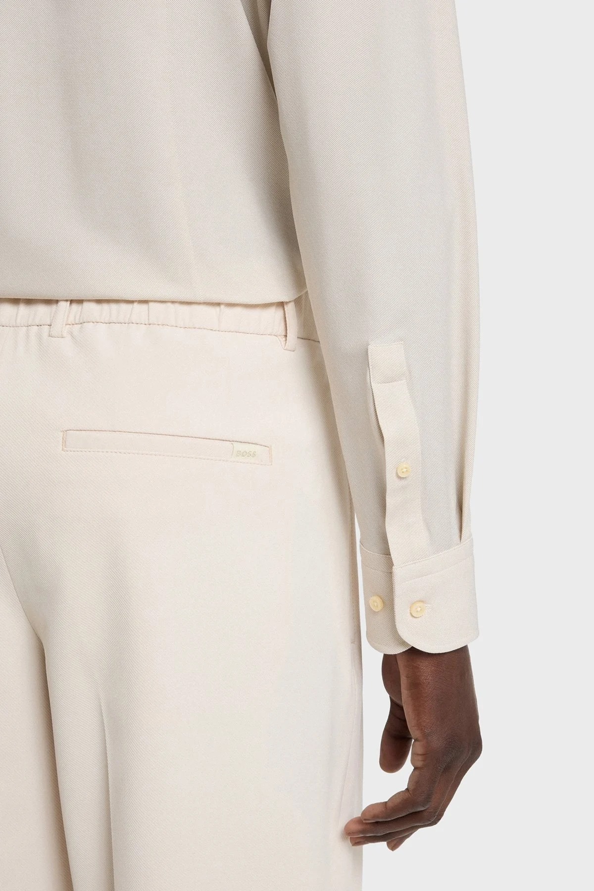 Boss Slim Fit Yaka Uzun Kollu Erkek Gömlek 50545428 131 EKRU - 5