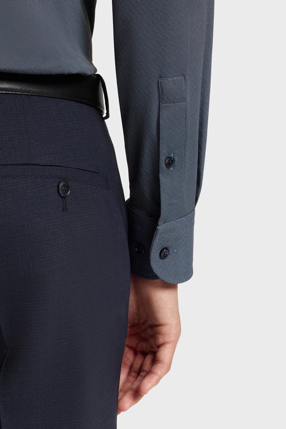 Boss Slim Fit Yaka Uzun Kollu Erkek Gömlek 50545428 404 LACİVERT - 5