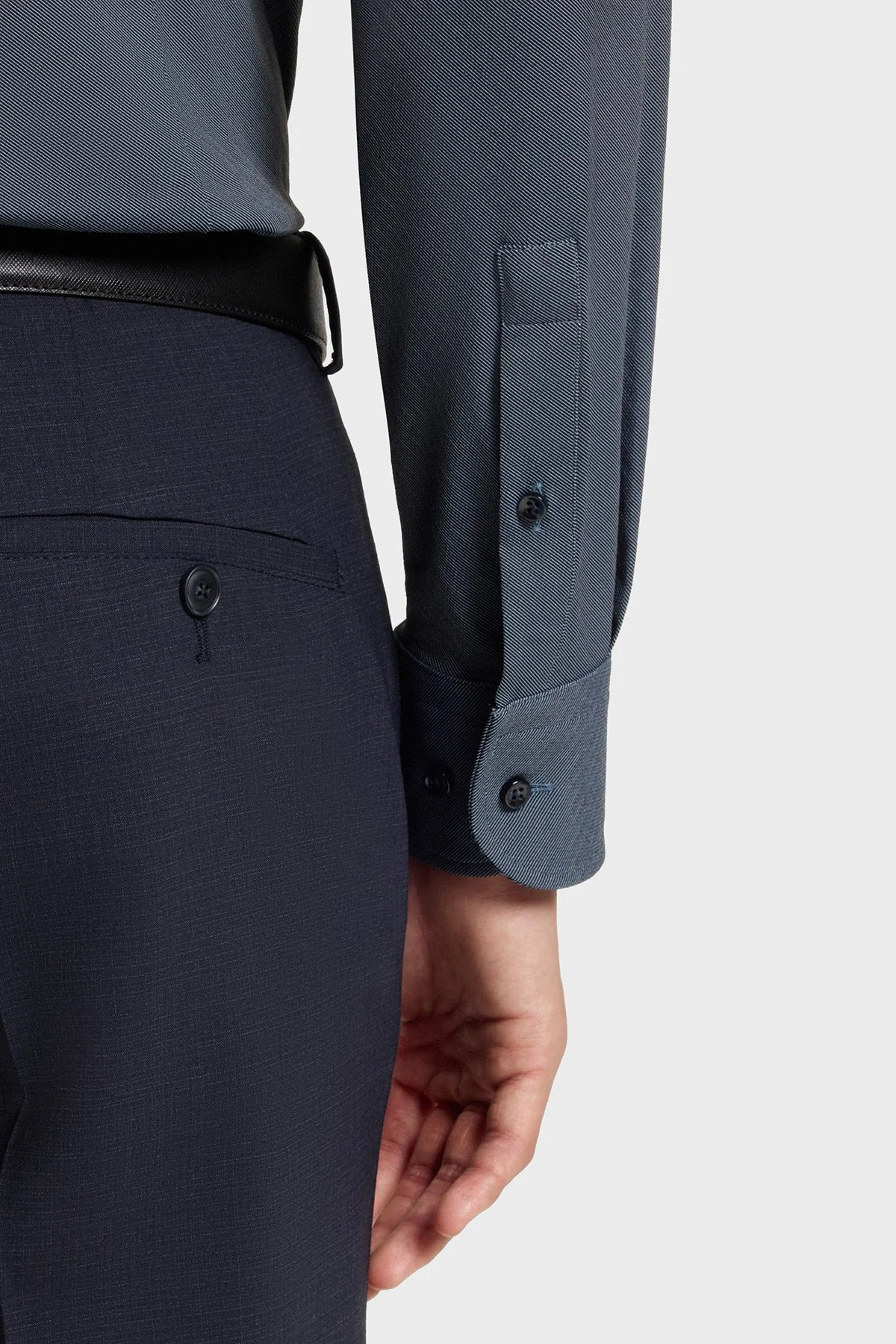 Boss Slim Fit Yaka Uzun Kollu Erkek Gömlek 50545428 404 LACİVERT - 5