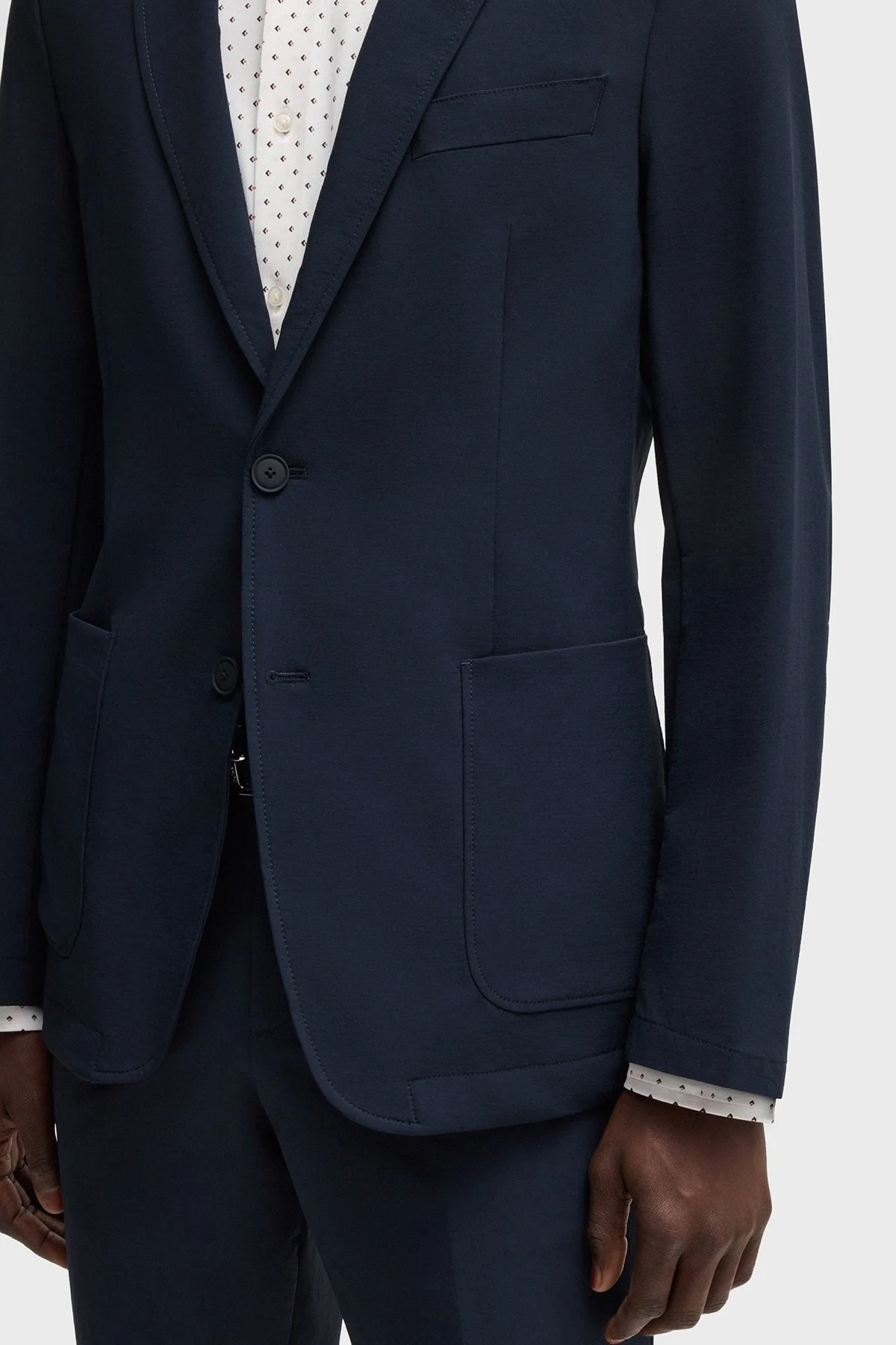 Boss Softshell Kumaş Slim Fit Mono Yaka Klasik Erkek Ceket 50538635 404 LACİVERT - 5