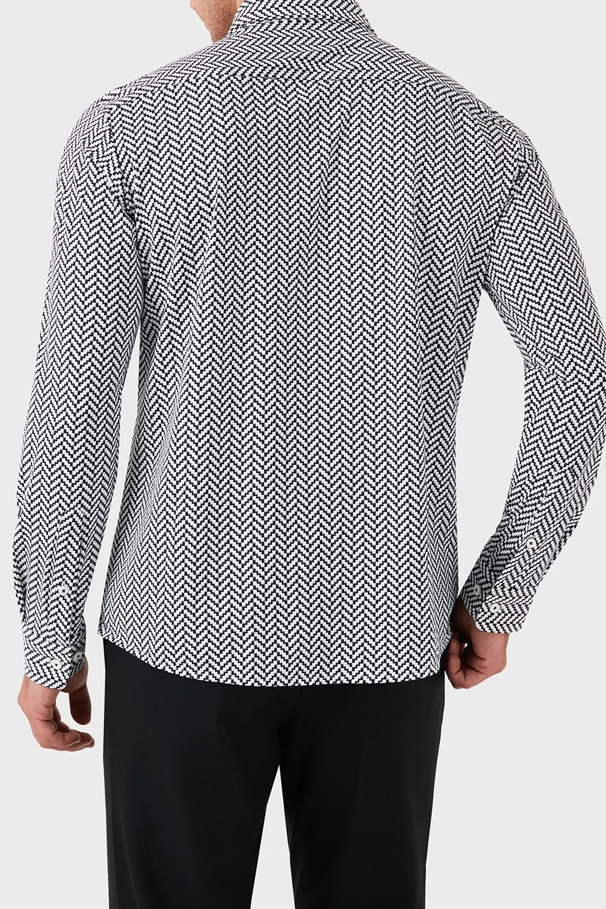 Boss Streç Desenli Regular Fit Erkek Gömlek 50522068 001 SİYAH - 9