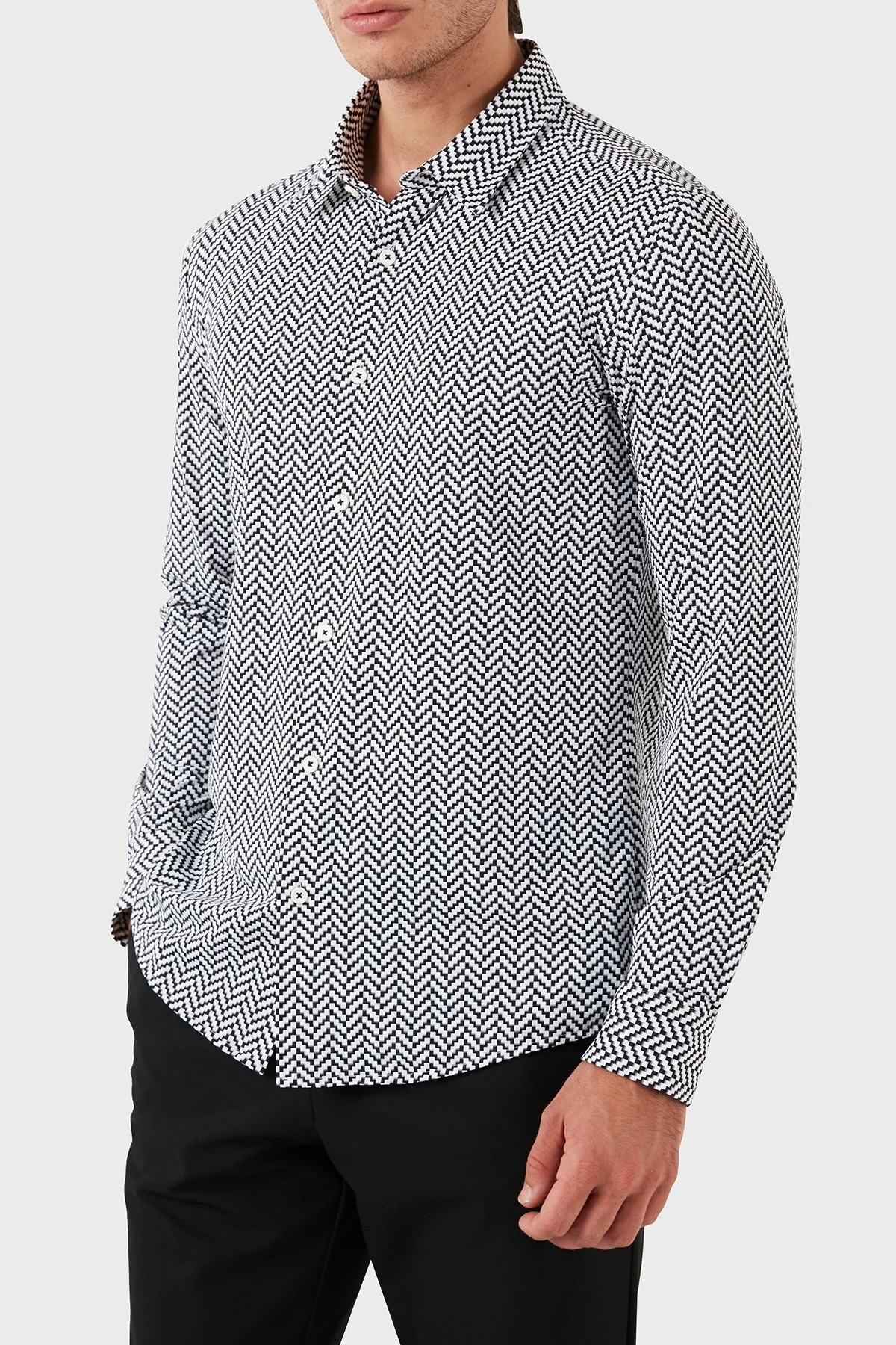 Boss Streç Desenli Regular Fit Erkek Gömlek 50522068 001 SİYAH - 10