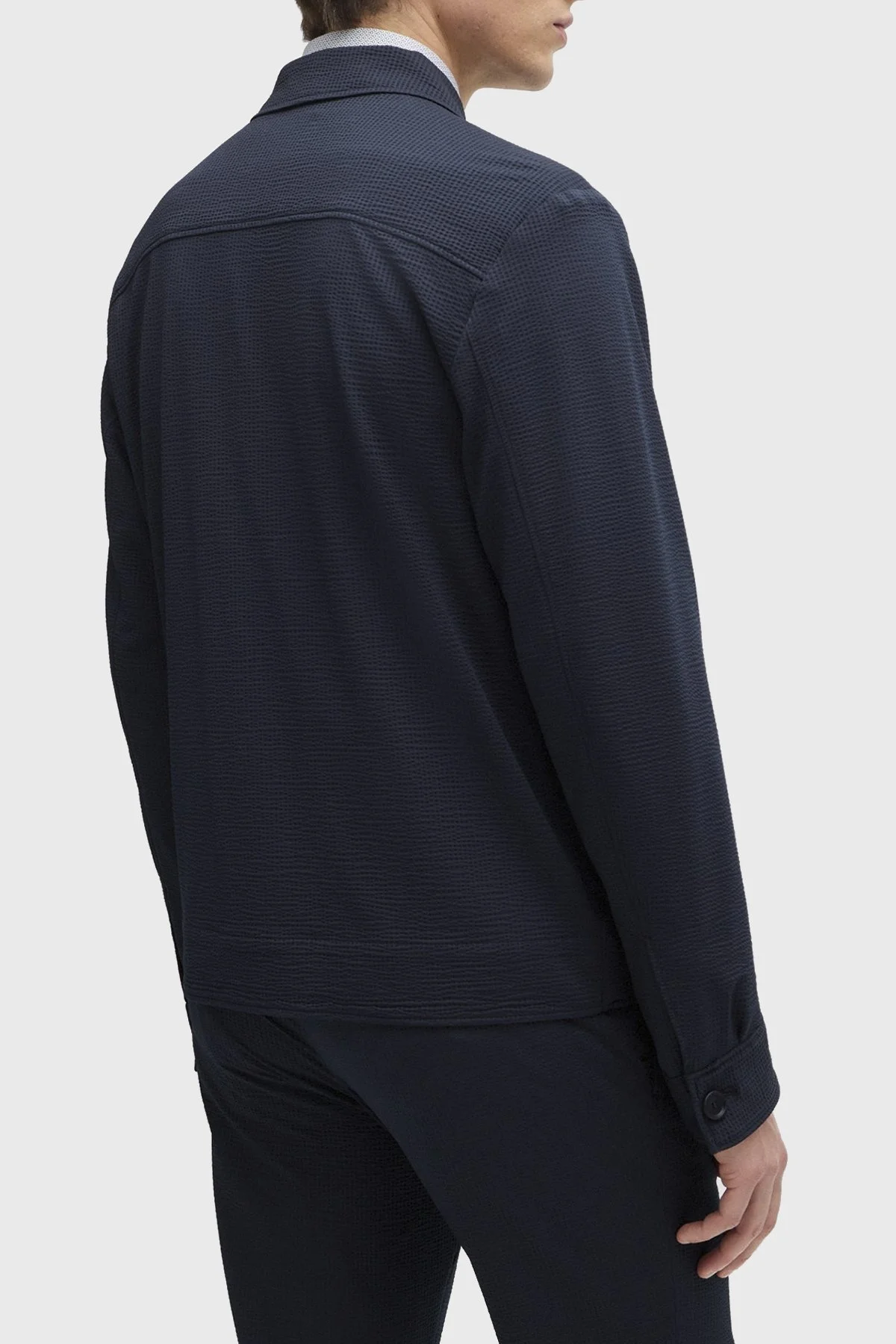 Boss Streç Gofre Kumaştan Slim Fit Erkek Ceket 50514607 404 LACİVERT - 8