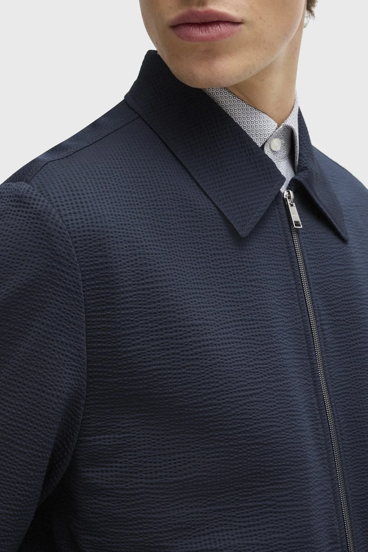 Boss Streç Gofre Kumaştan Slim Fit Erkek Ceket 50514607 404 LACİVERT - 10