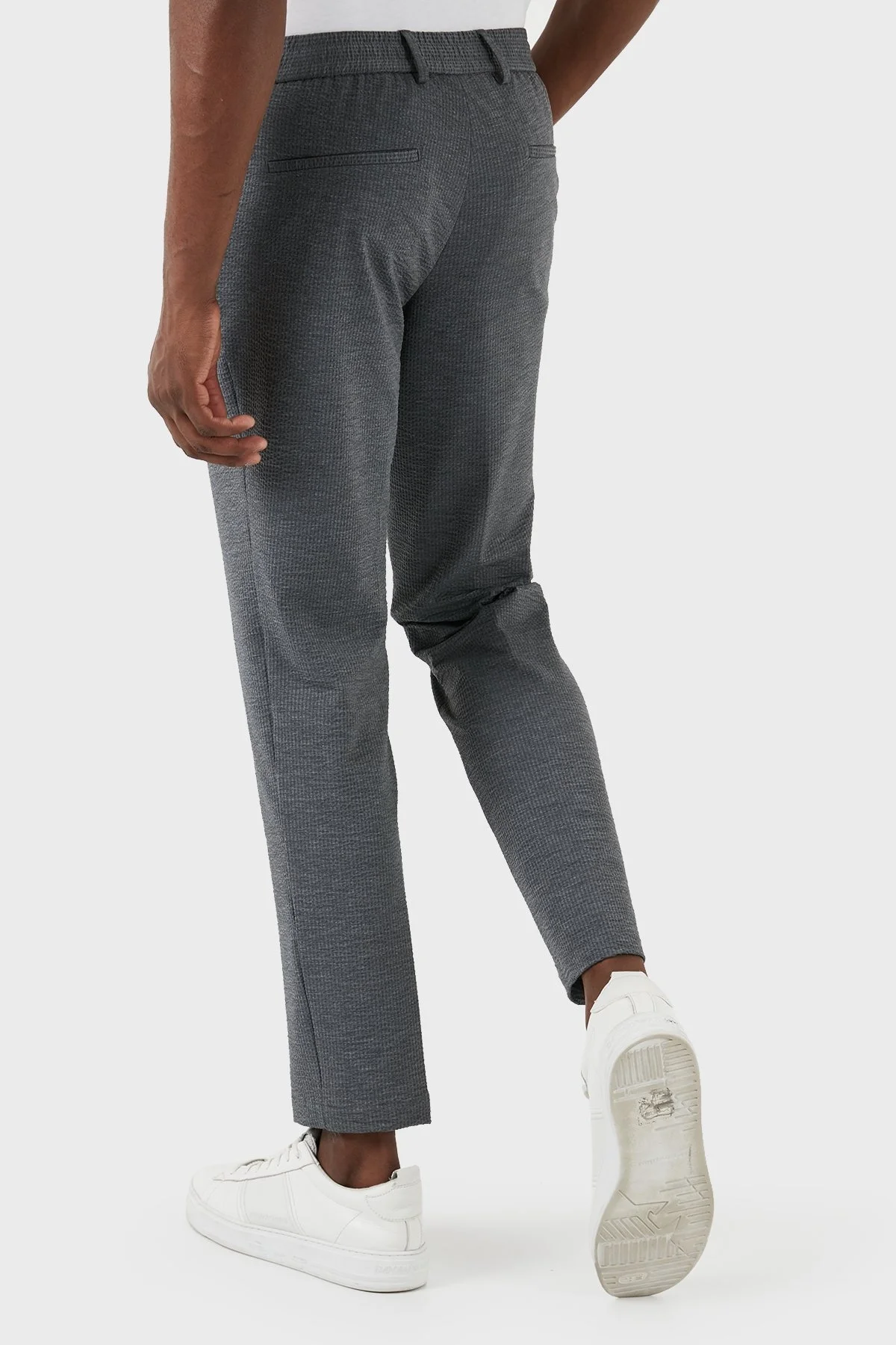 Boss Streç Gofre Kumaştan Slim Fit Erkek Pantolon 50514608 041 GRİ - 6