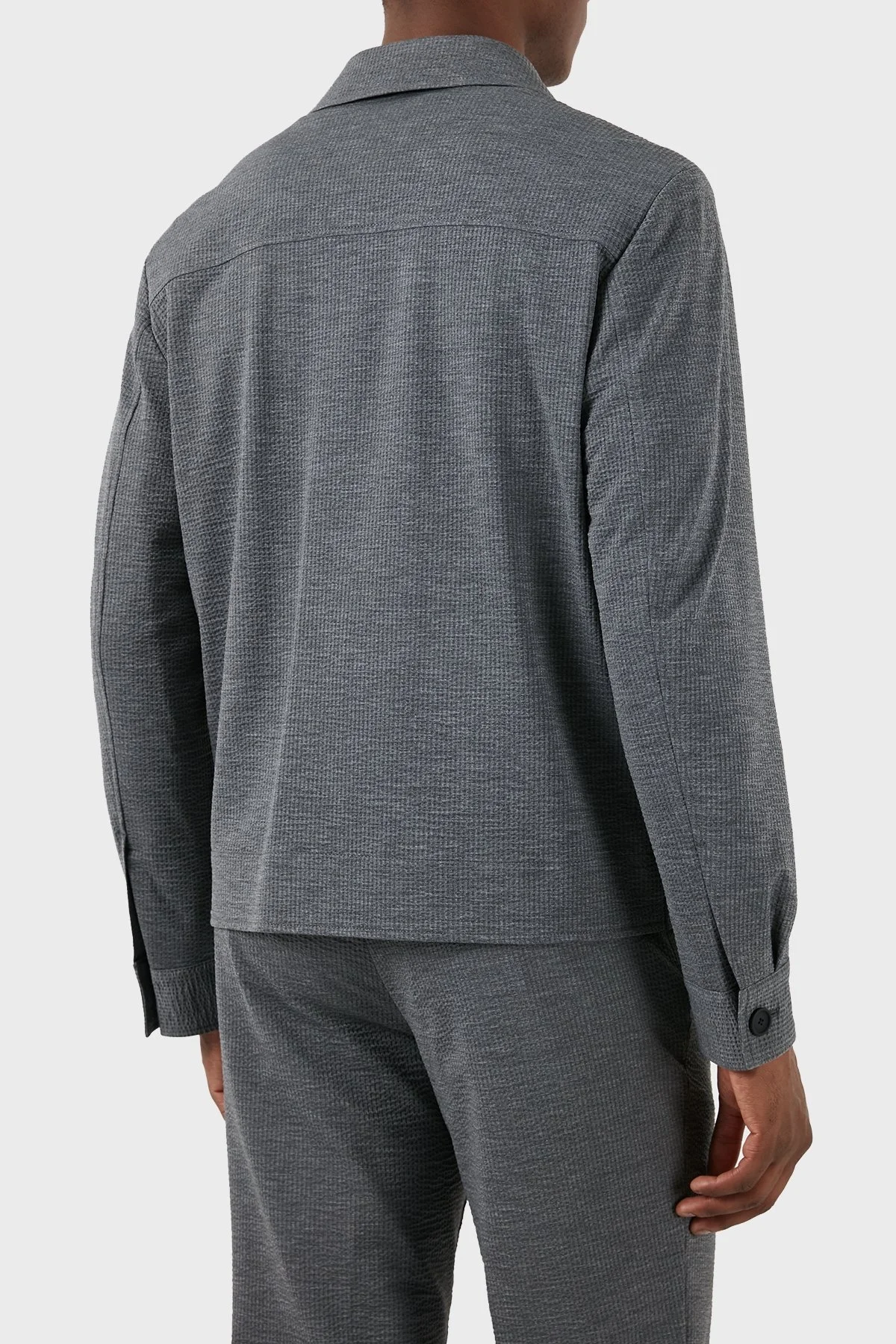 Boss Streç Gofre Slim Fit Fermuarlı Erkek Ceket 50514607 041 GRİ - 9