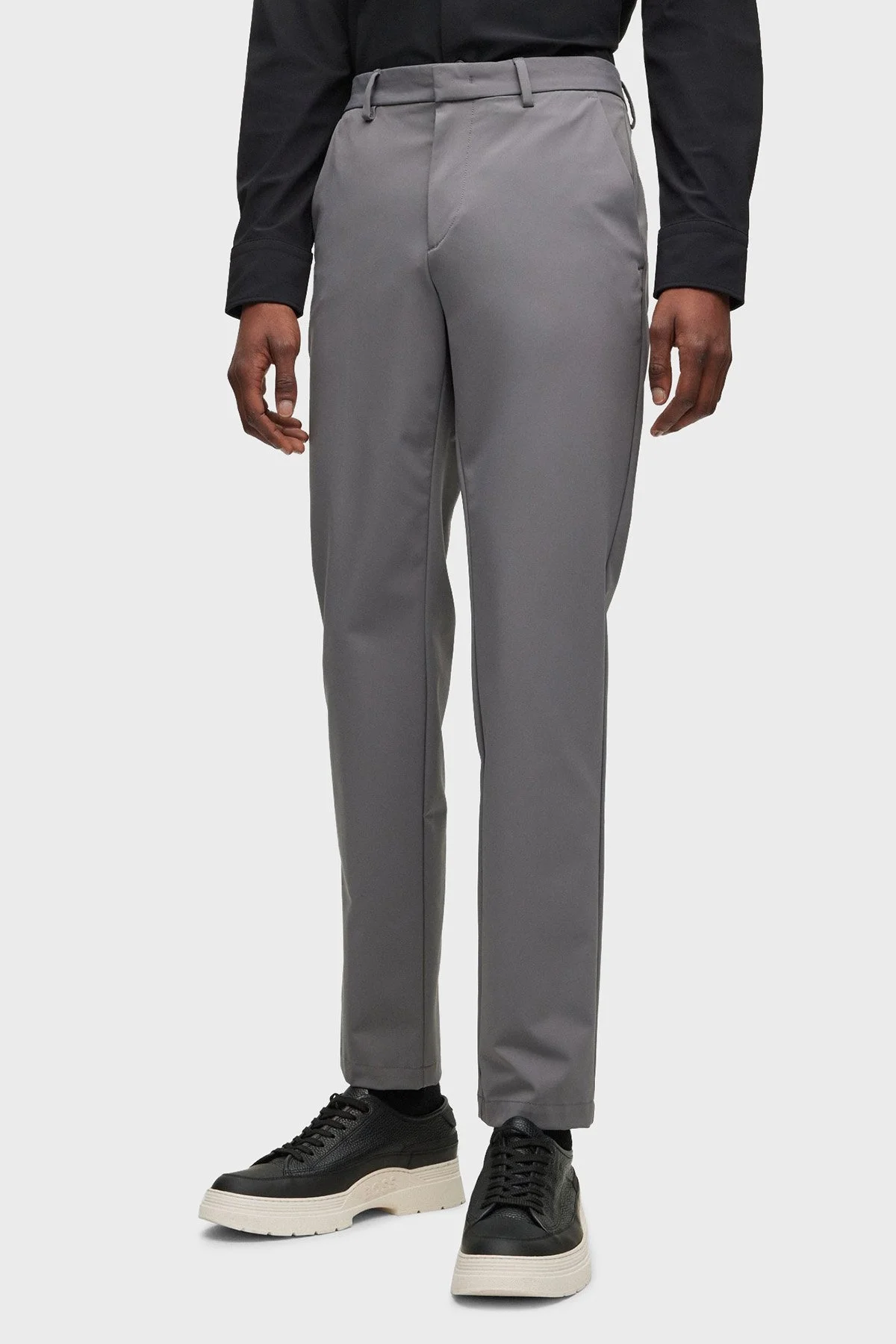 Boss Streç Kumaştan Normal Bel Slim Fit Cepli Erkek Pantolon 50491755 029 GRİ - 2