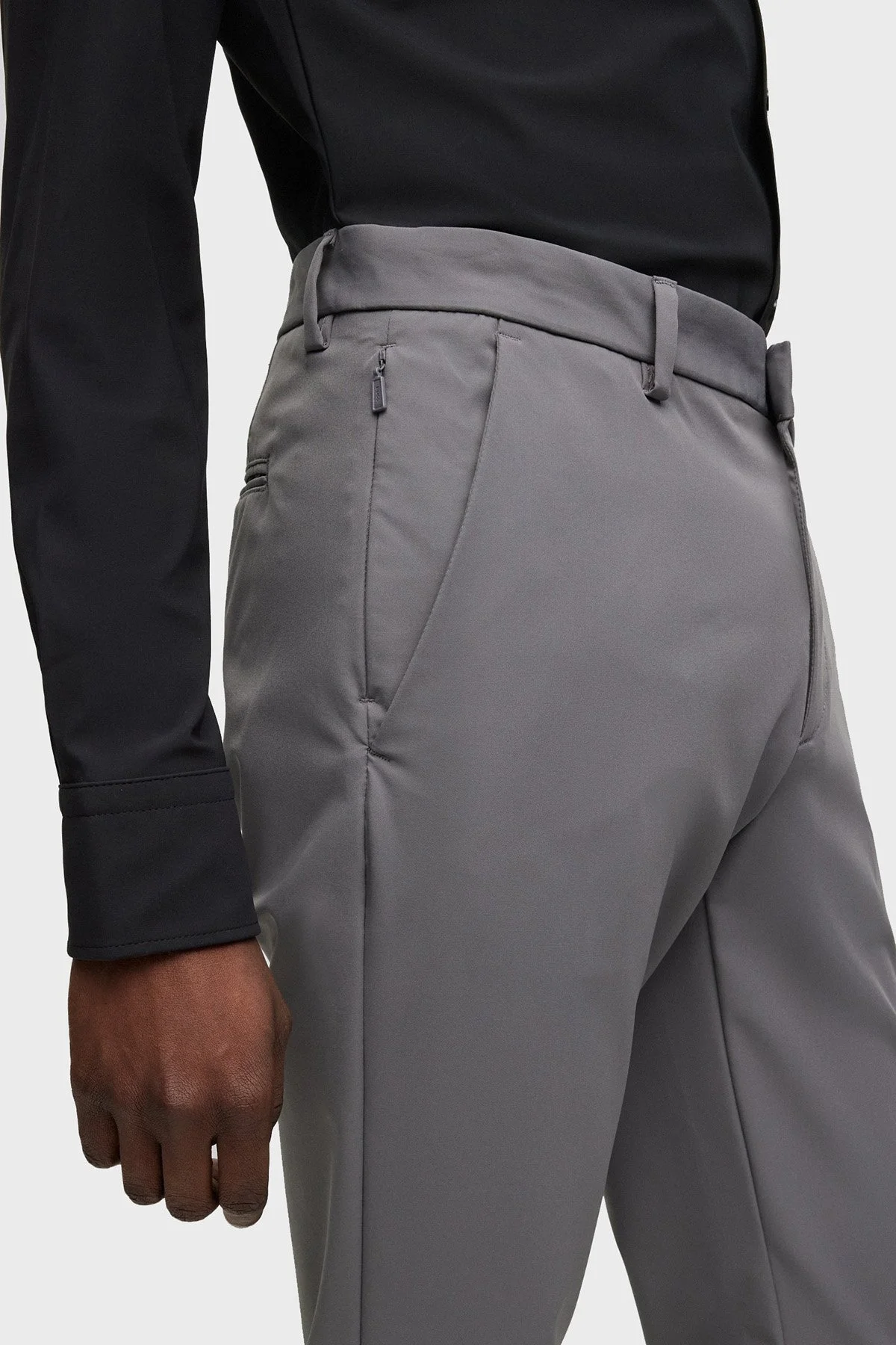 Boss Streç Kumaştan Normal Bel Slim Fit Cepli Erkek Pantolon 50491755 029 GRİ - 4