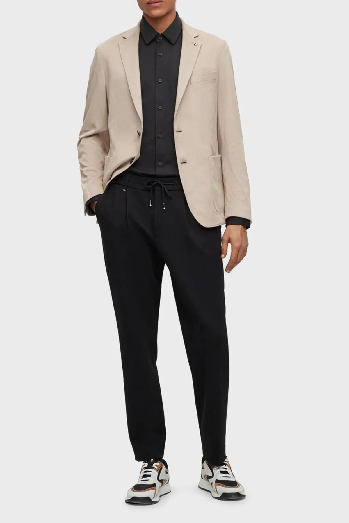 Boss Streç Kumaştan Slim Fit Astarsız Blazer Erkek Ceket 50489419 271 BEJ - 2