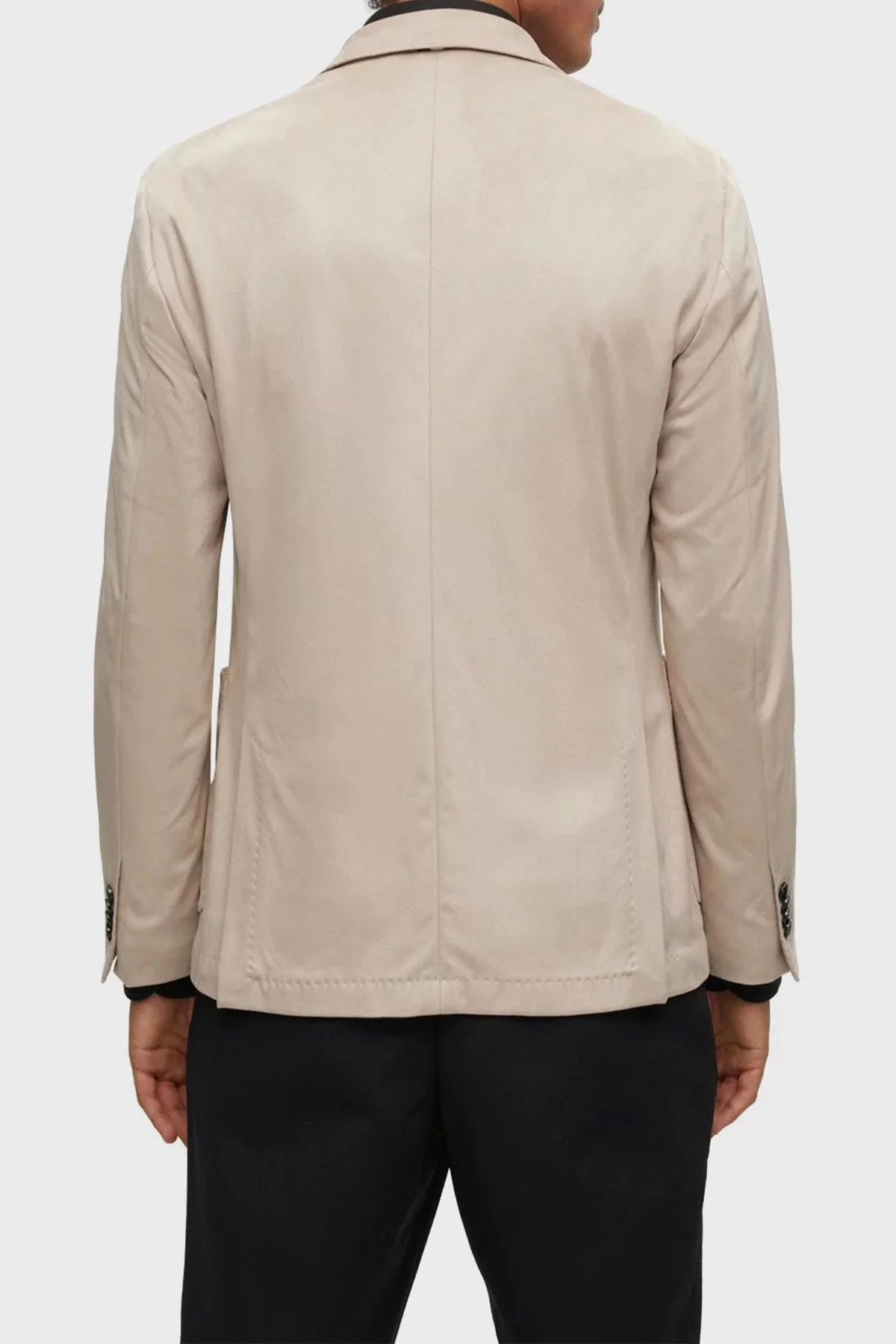 Boss Streç Kumaştan Slim Fit Astarsız Blazer Erkek Ceket 50489419 271 BEJ - 3