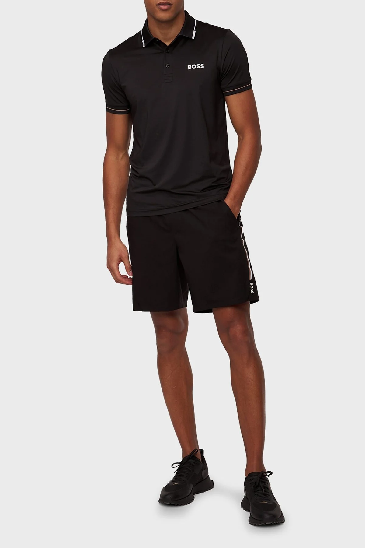 Boss Streç Logo Baskılı Regular Fit Düğmeli Erkek Polo Yaka T Shirt 50506203 001 SİYAH - 8