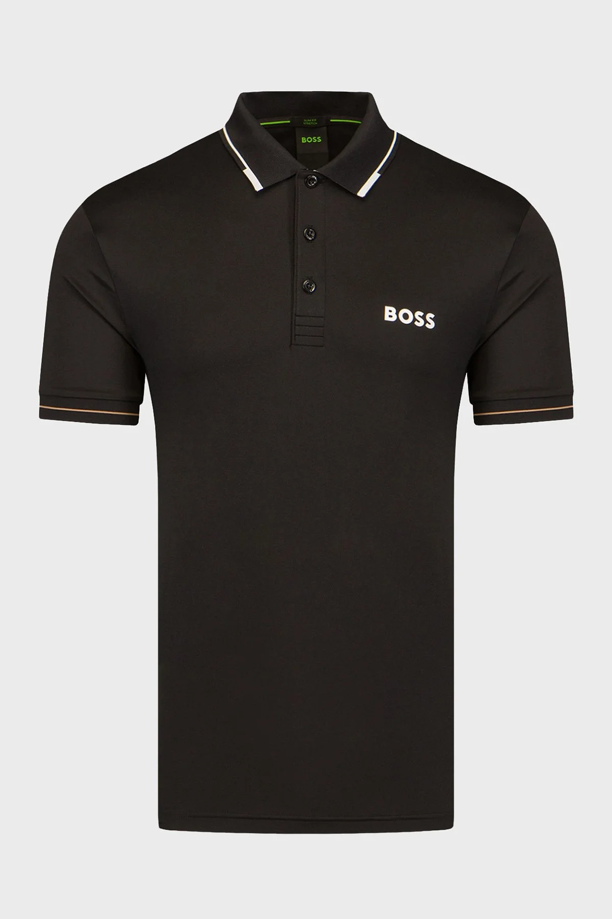 Boss Streç Logo Baskılı Regular Fit Düğmeli Erkek Polo Yaka T Shirt 50506203 001 SİYAH - 6